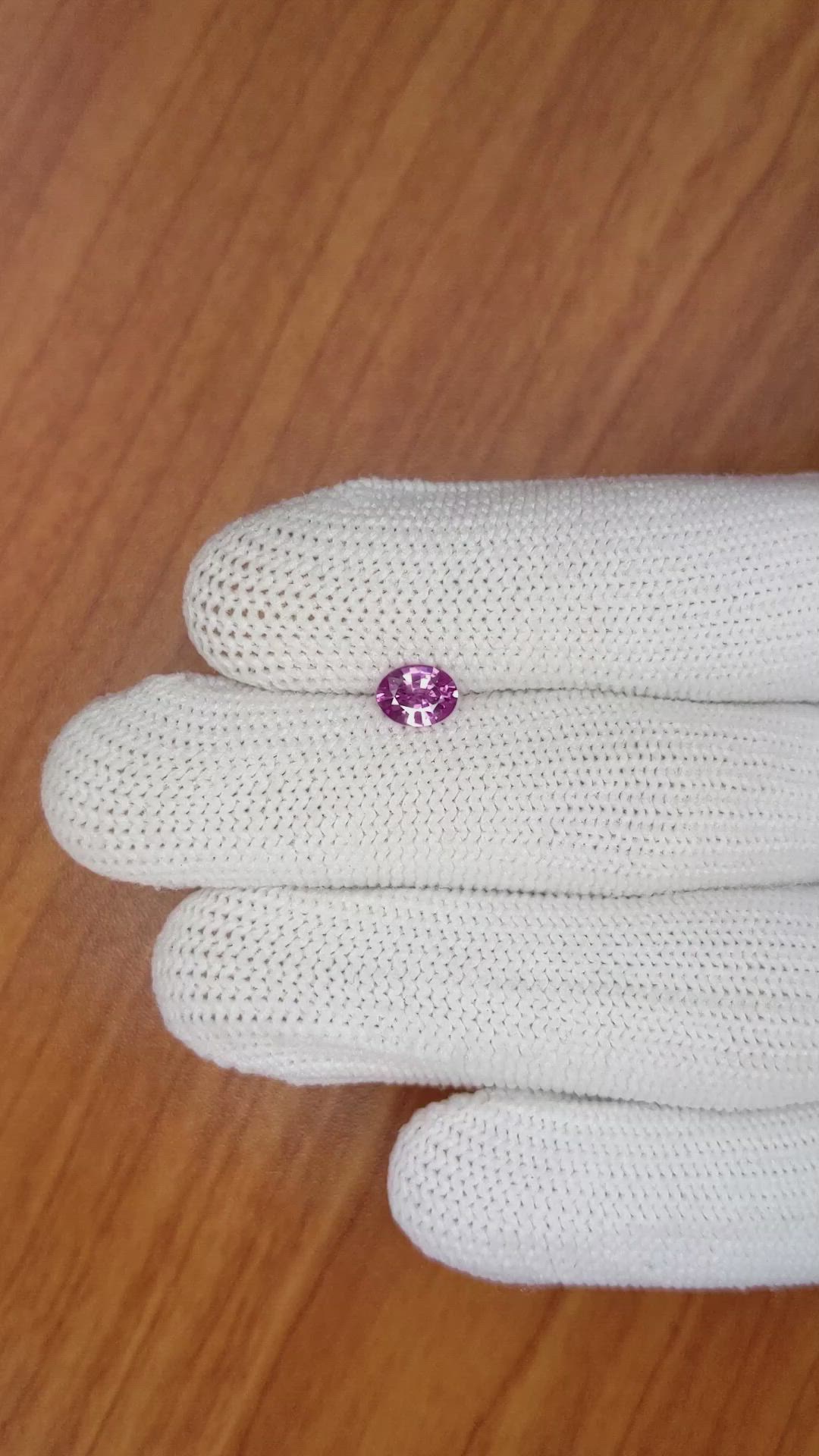 0.68 Ct. Pinkish Purple Sapphire from Ceylon (Sri Lanka) Size Video