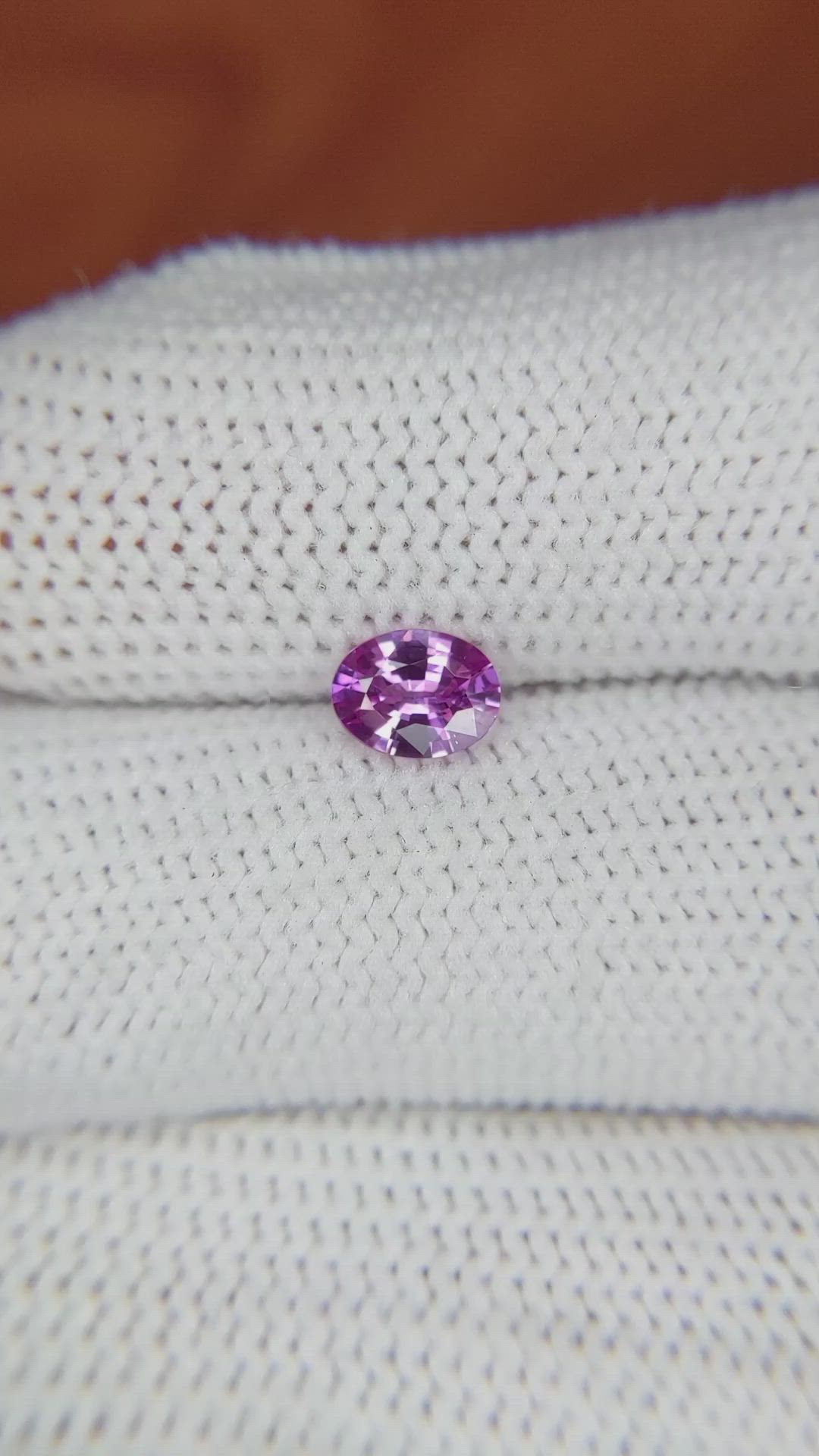 0.68 Ct. Pinkish Purple Sapphire from Ceylon (Sri Lanka) Size Video