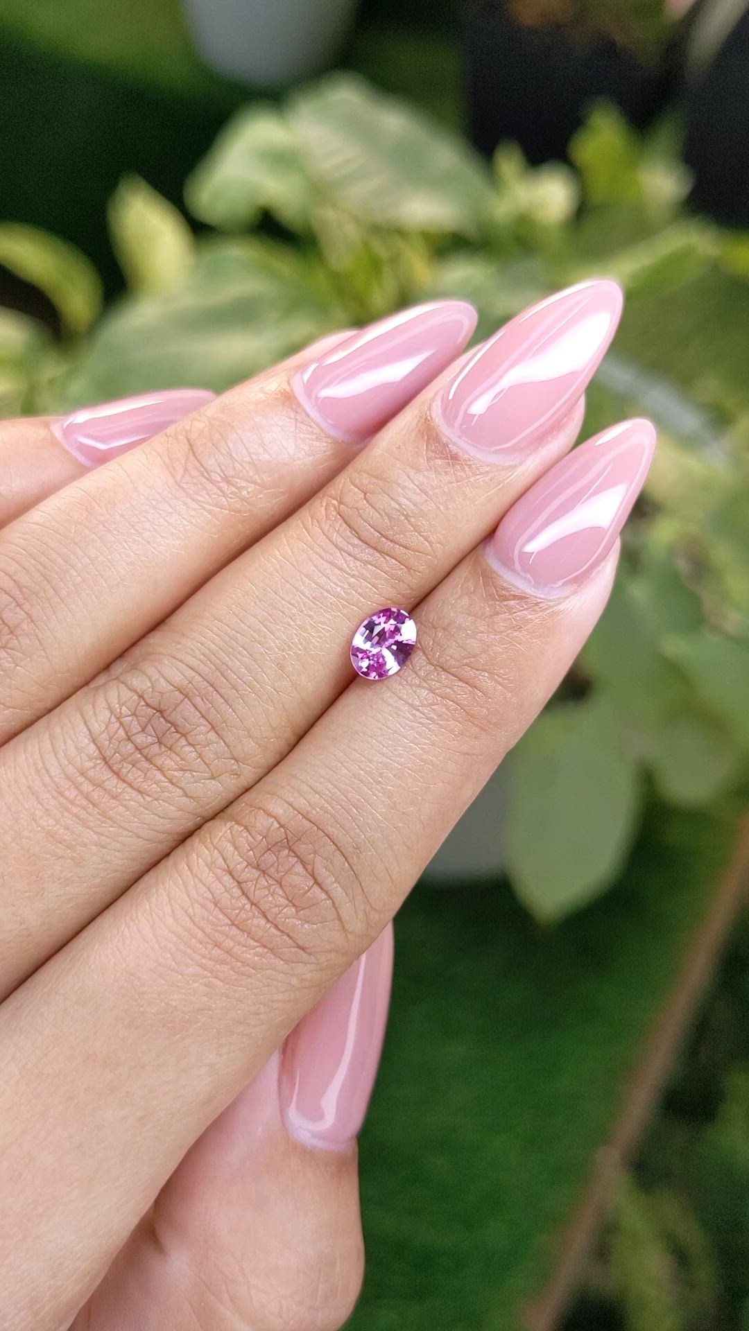 0.68 Ct. Pinkish Purple Sapphire from Ceylon (Sri Lanka) Size Video