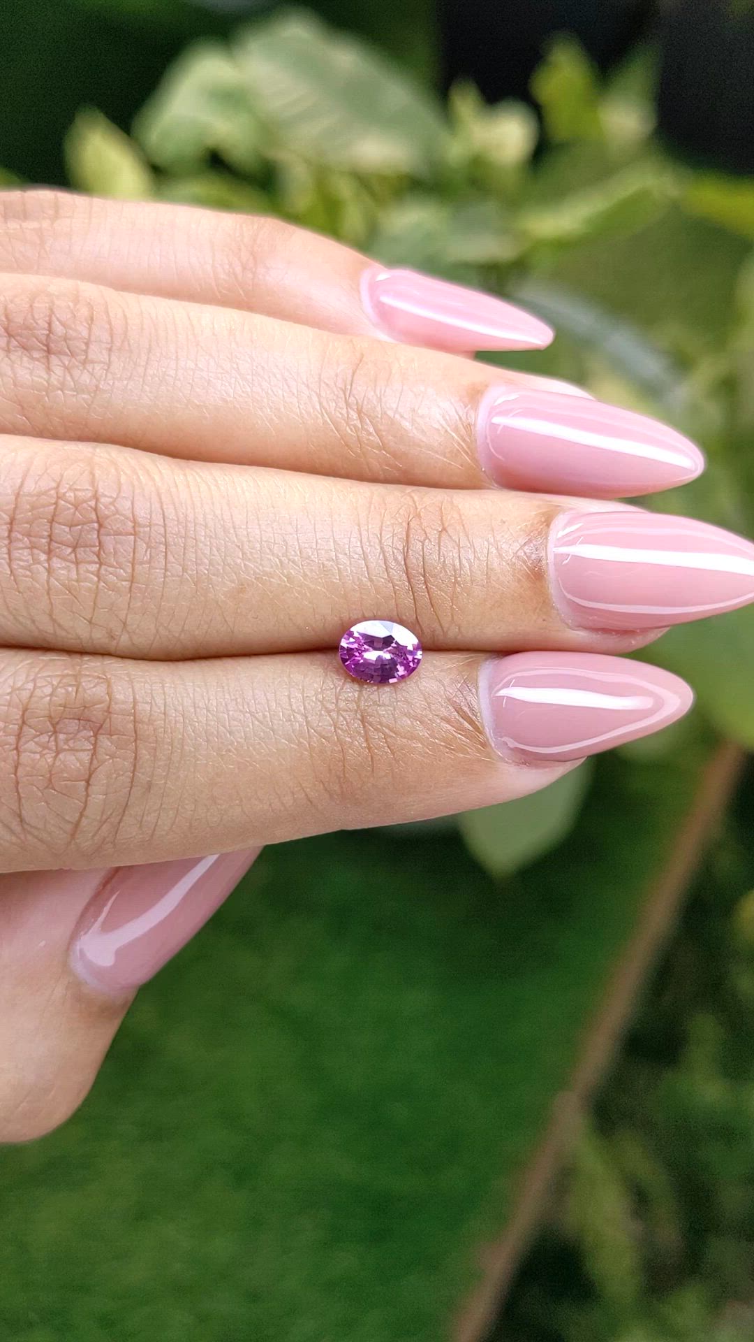0.68 Ct. Pinkish Purple Sapphire from Ceylon (Sri Lanka) Size Video