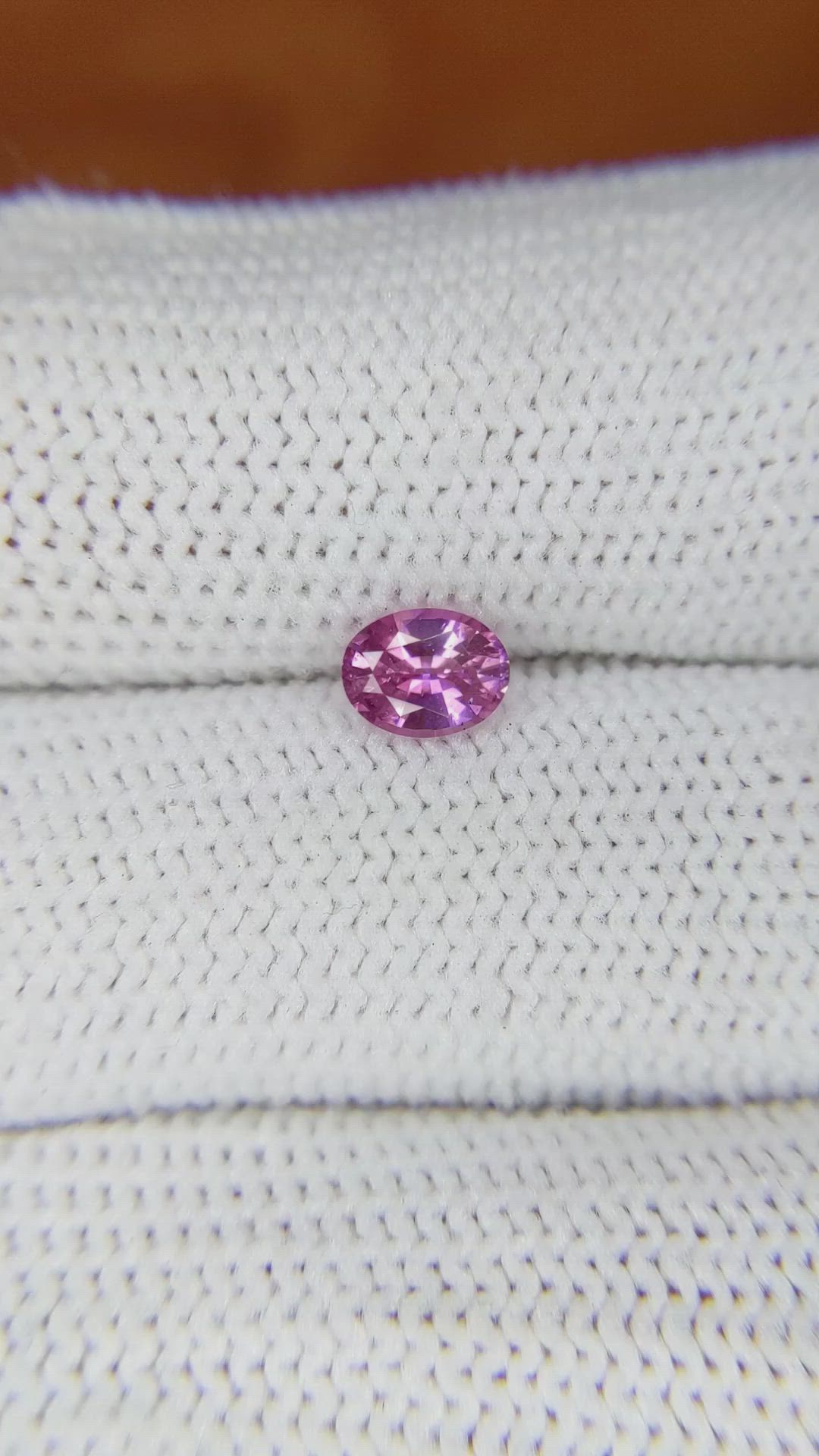 0.65 Ct. Purplish Pink Sapphire from Ceylon (Sri Lanka) Size Video