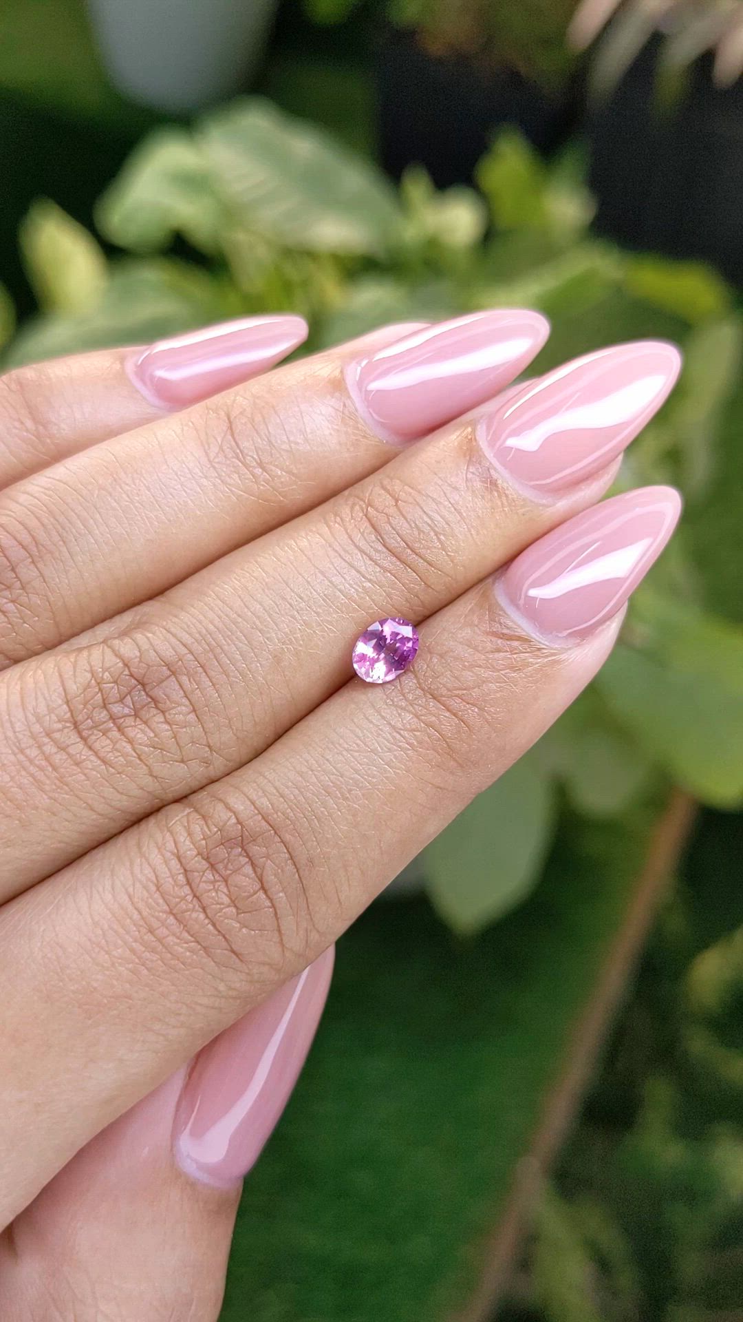 0.65 Ct. Purplish Pink Sapphire from Ceylon (Sri Lanka) Size Video