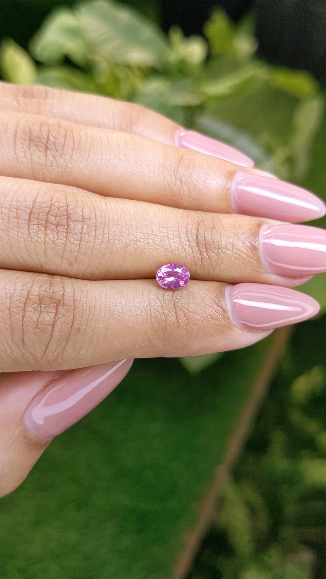 0.65 Ct. Purplish Pink Sapphire from Ceylon (Sri Lanka) Size Video