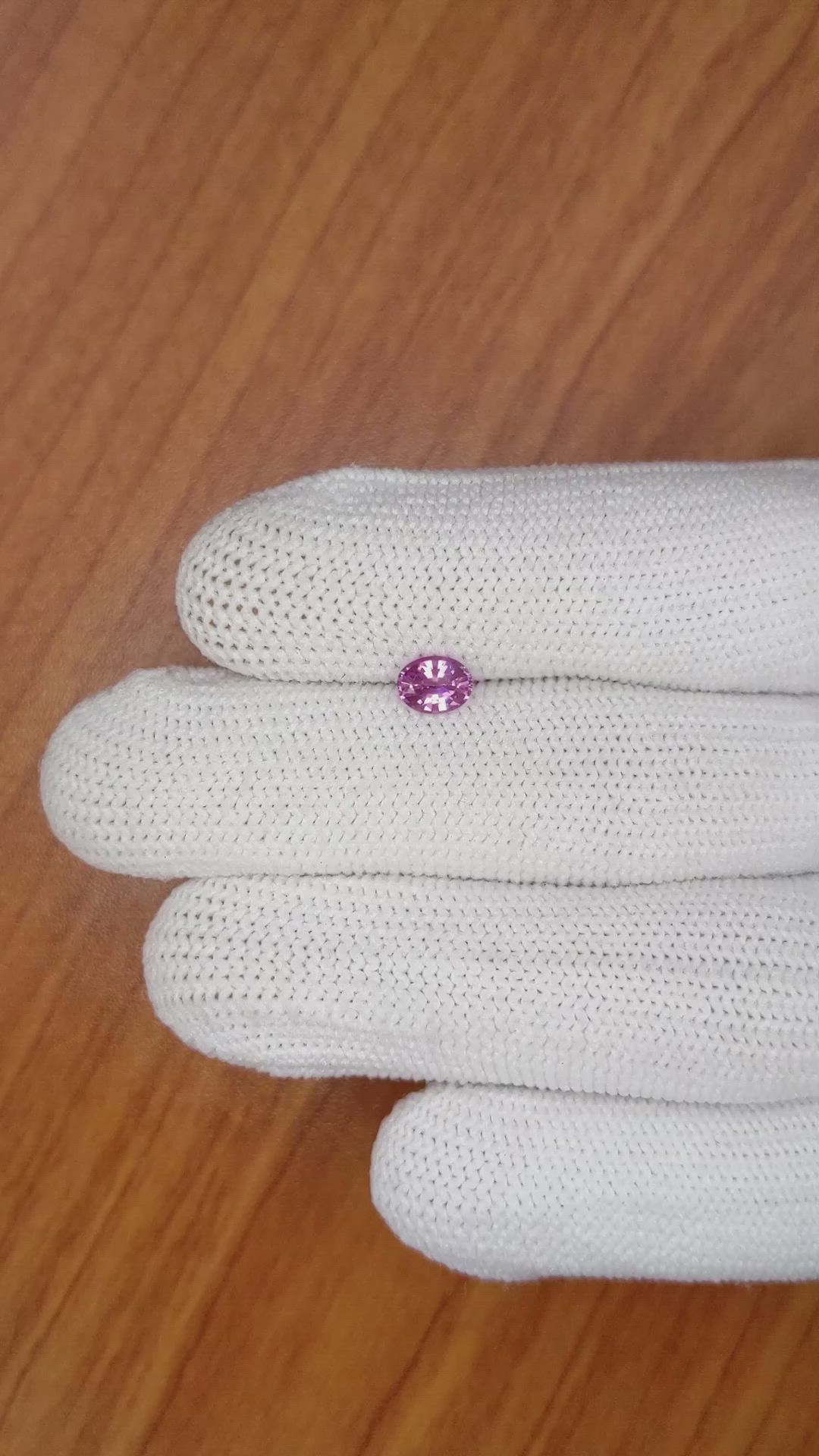 0.65 Ct. Purplish Pink Sapphire from Ceylon (Sri Lanka) Size Video