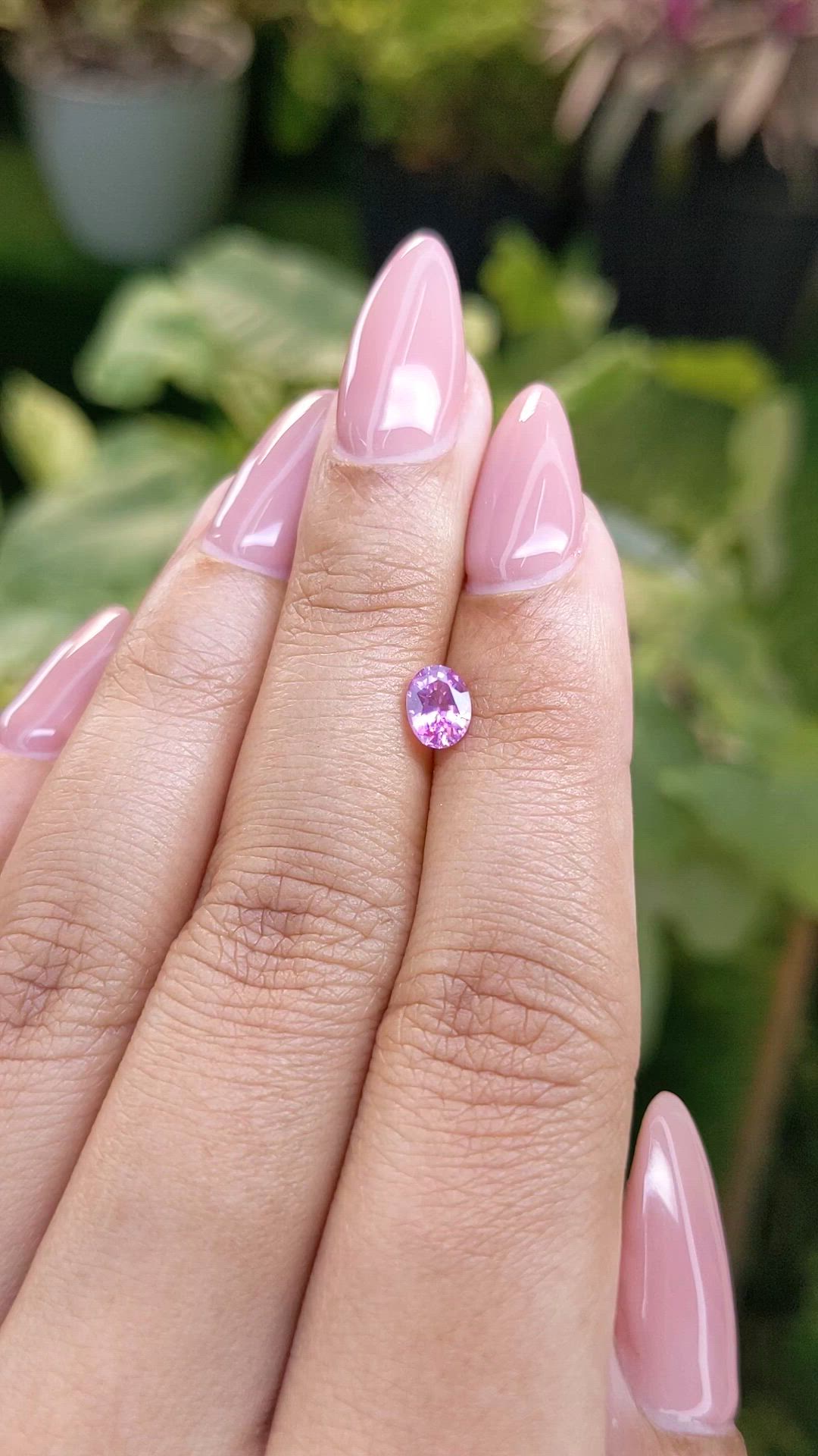 0.65 Ct. Purplish Pink Sapphire from Ceylon (Sri Lanka) Size Video