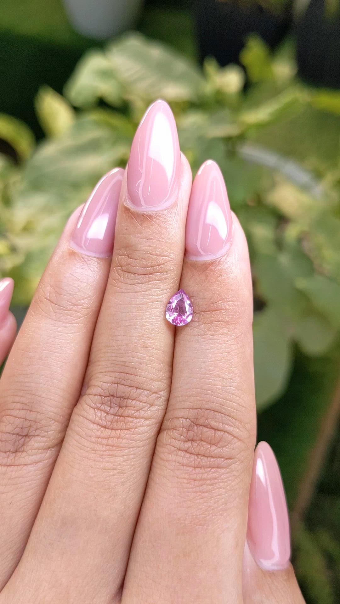 0.65 Ct. Purplish Pink Sapphire from Ceylon (Sri Lanka) Size Video