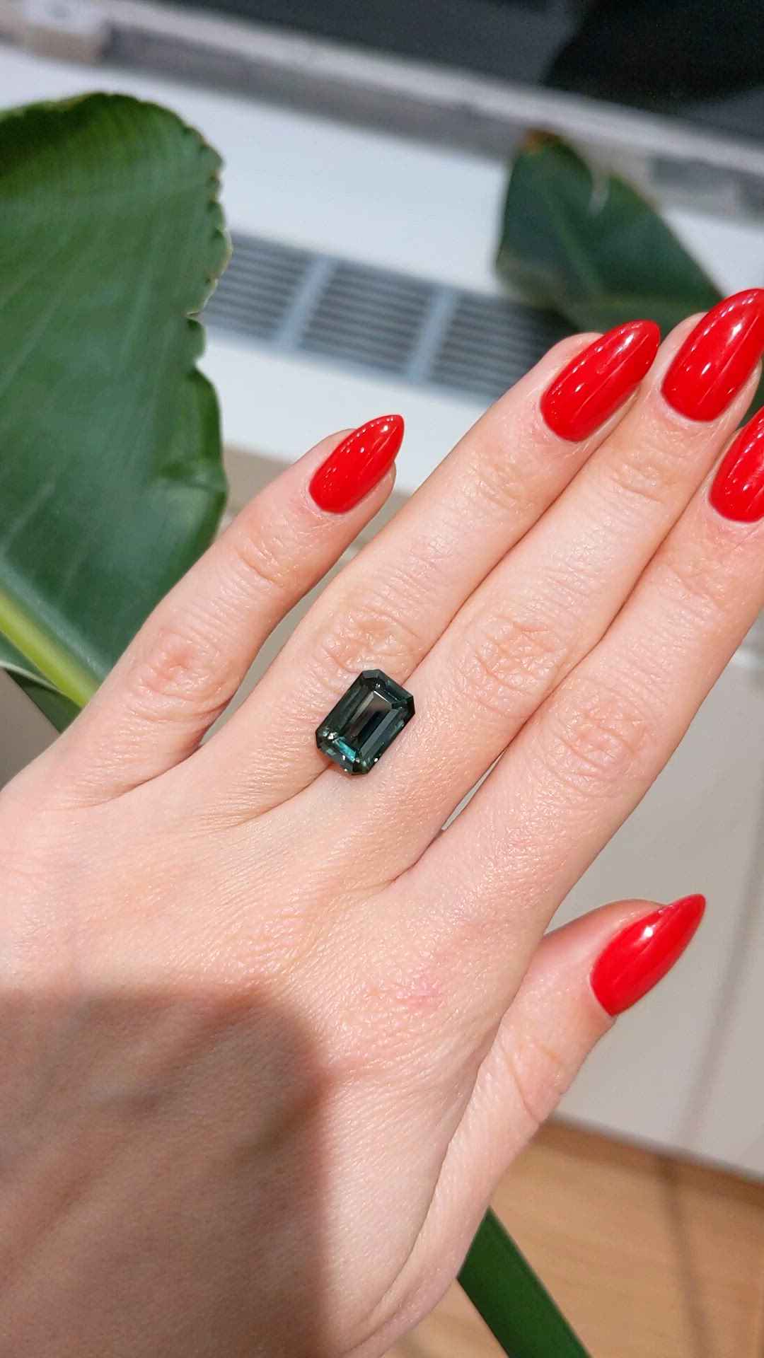5.65 Ct. Green Sapphire from Madagascar Size Video