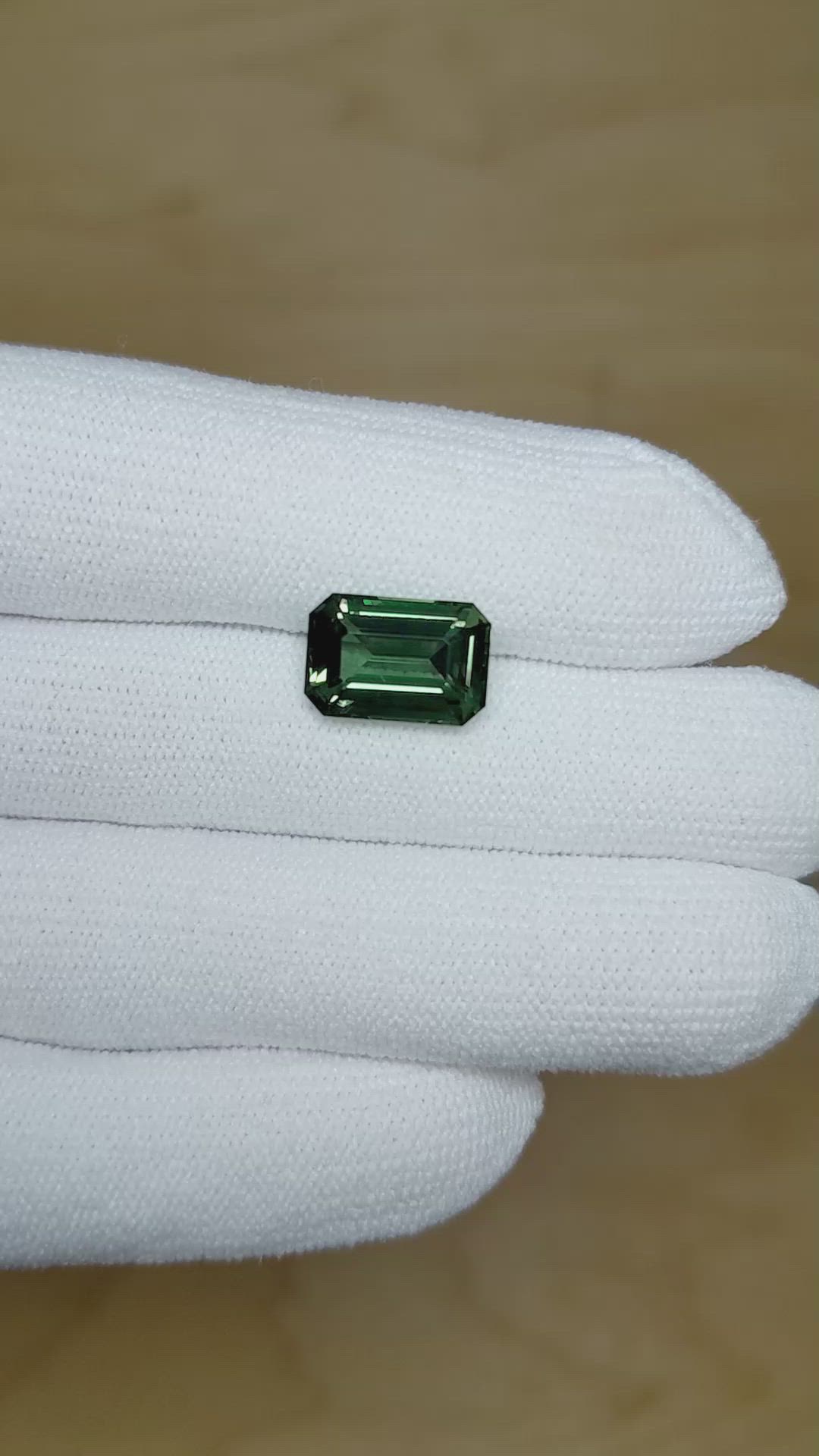 5.65 Ct. Green Sapphire from Madagascar Size Video