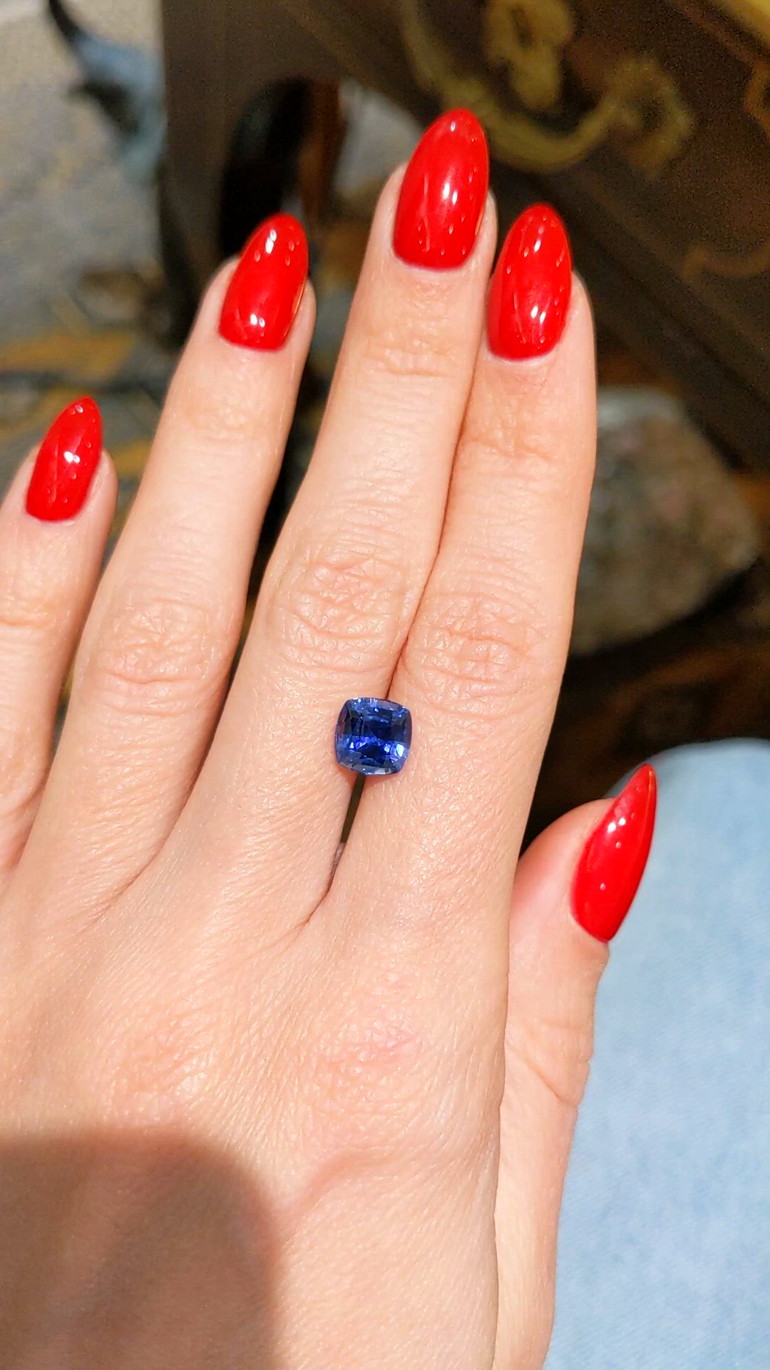 2.47 Ct. Blue Sapphire from Ceylon (Sri Lanka) Size Video