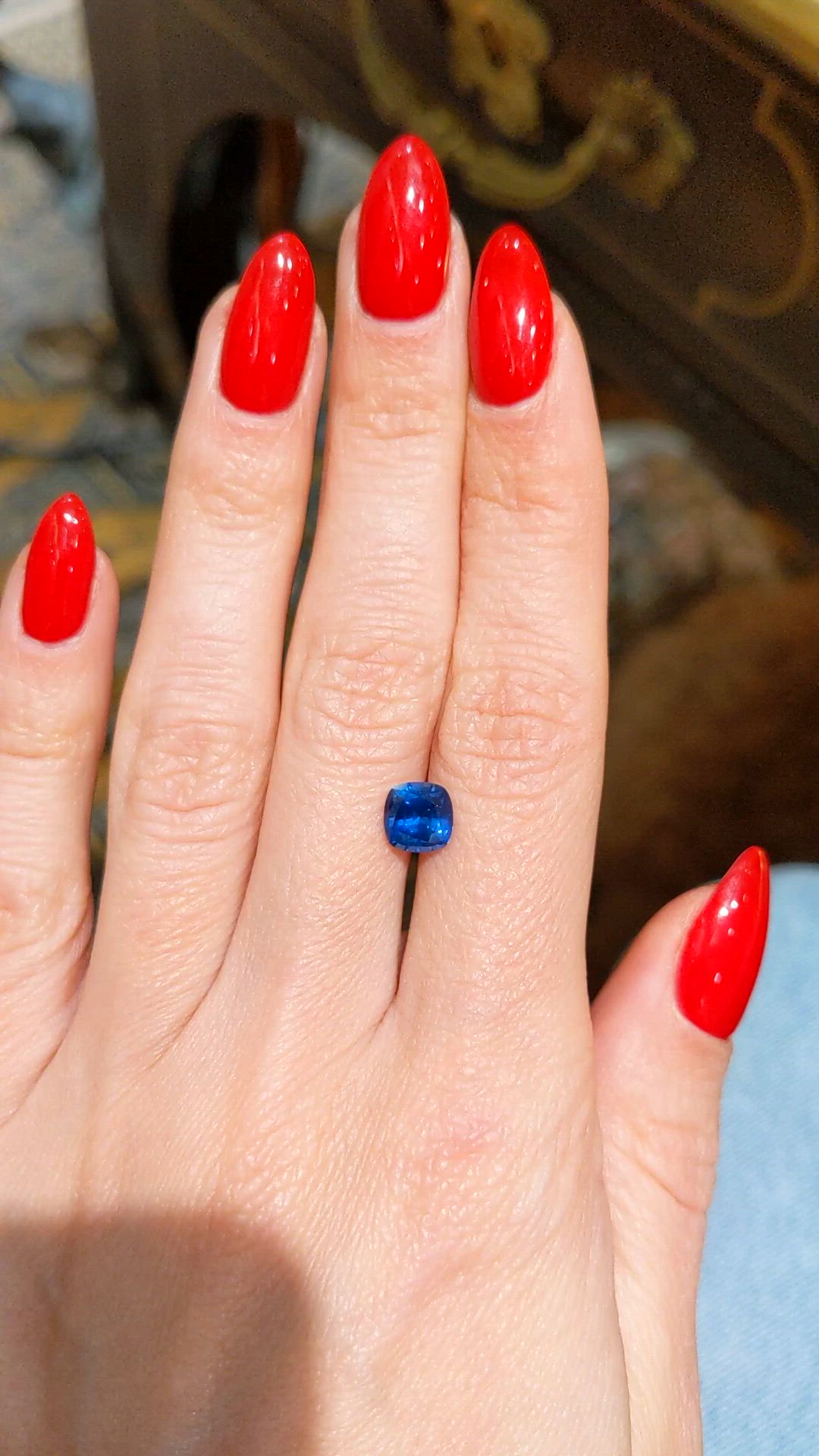 1.47 Ct. Blue Sapphire from Ceylon (Sri Lanka) Size Video