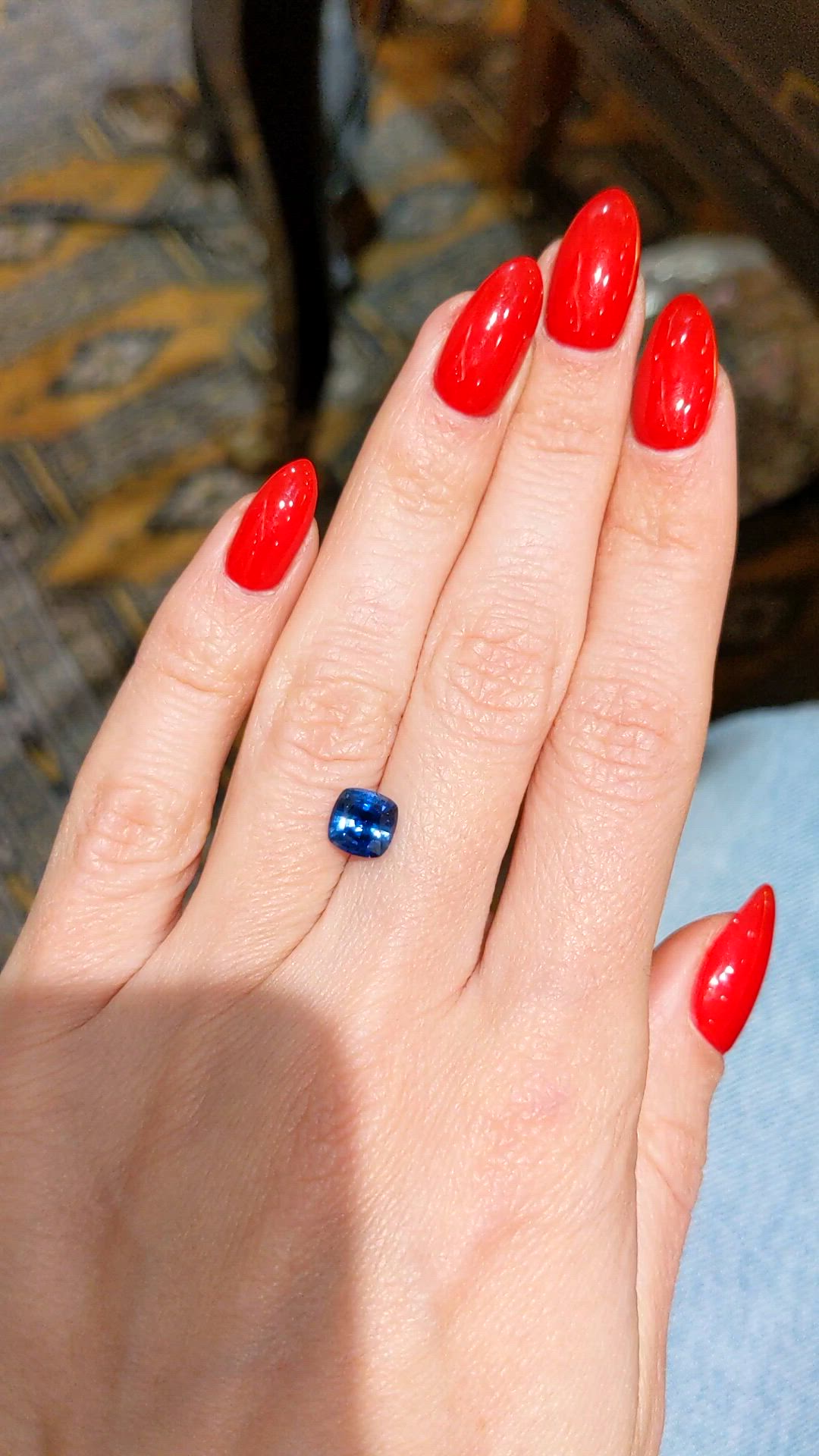 1.49 Ct. Blue Sapphire from Ceylon (Sri Lanka) Size Video