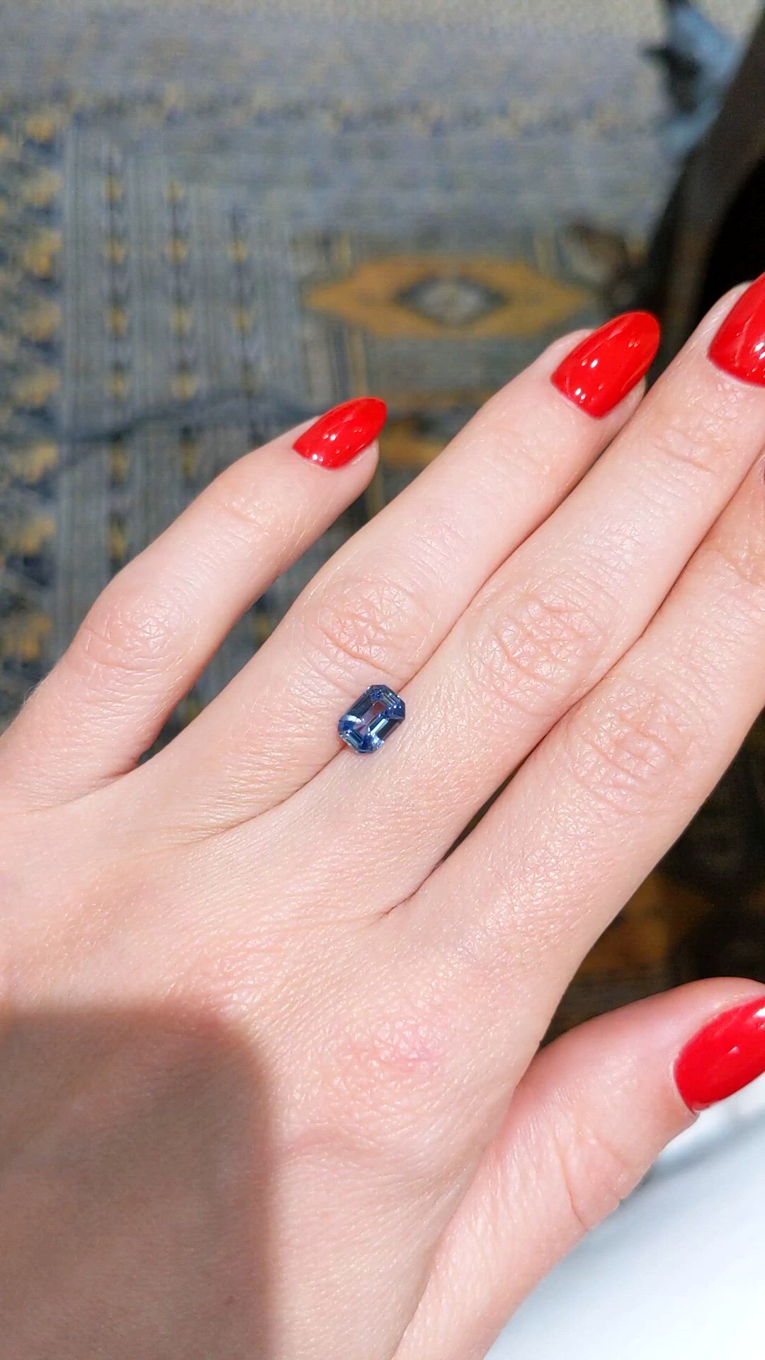 0.96 Ct. Blue Sapphire from Ceylon (Sri Lanka) Size Video