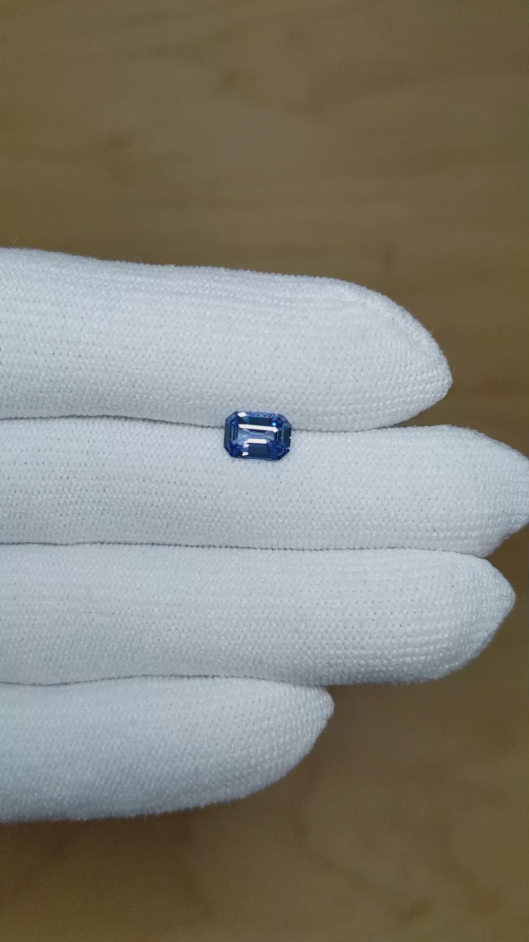 0.96 Ct. Blue Sapphire from Ceylon (Sri Lanka) Size Video