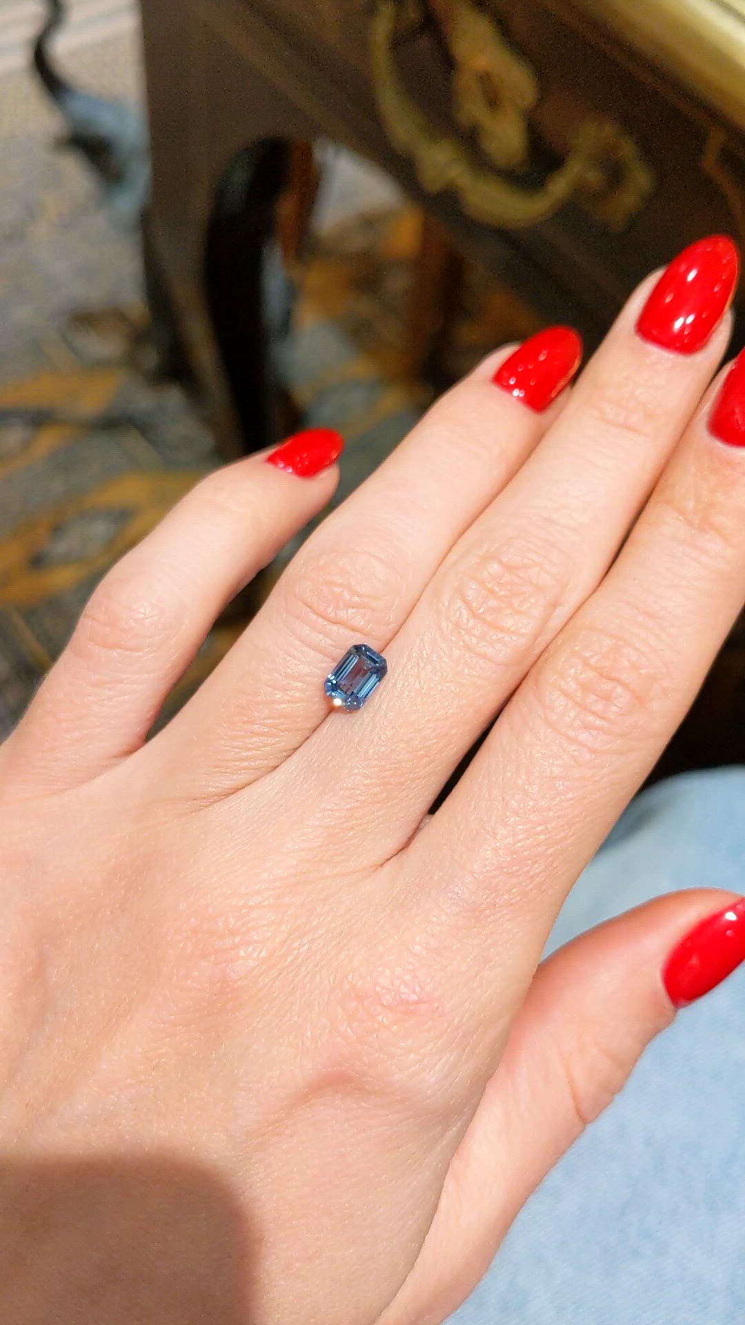 1.24 Ct. Blue Sapphire from Ceylon (Sri Lanka) Size Video