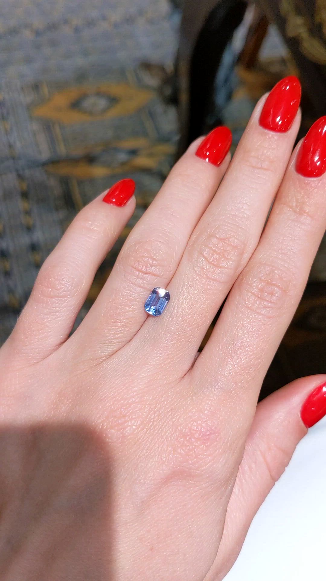 1.13 Ct. Blue Sapphire from Ceylon (Sri Lanka) Size Video