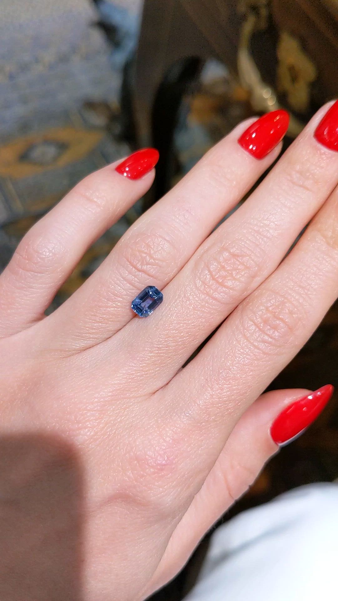 1.22 Ct. Blue Sapphire from Ceylon (Sri Lanka) Size Video