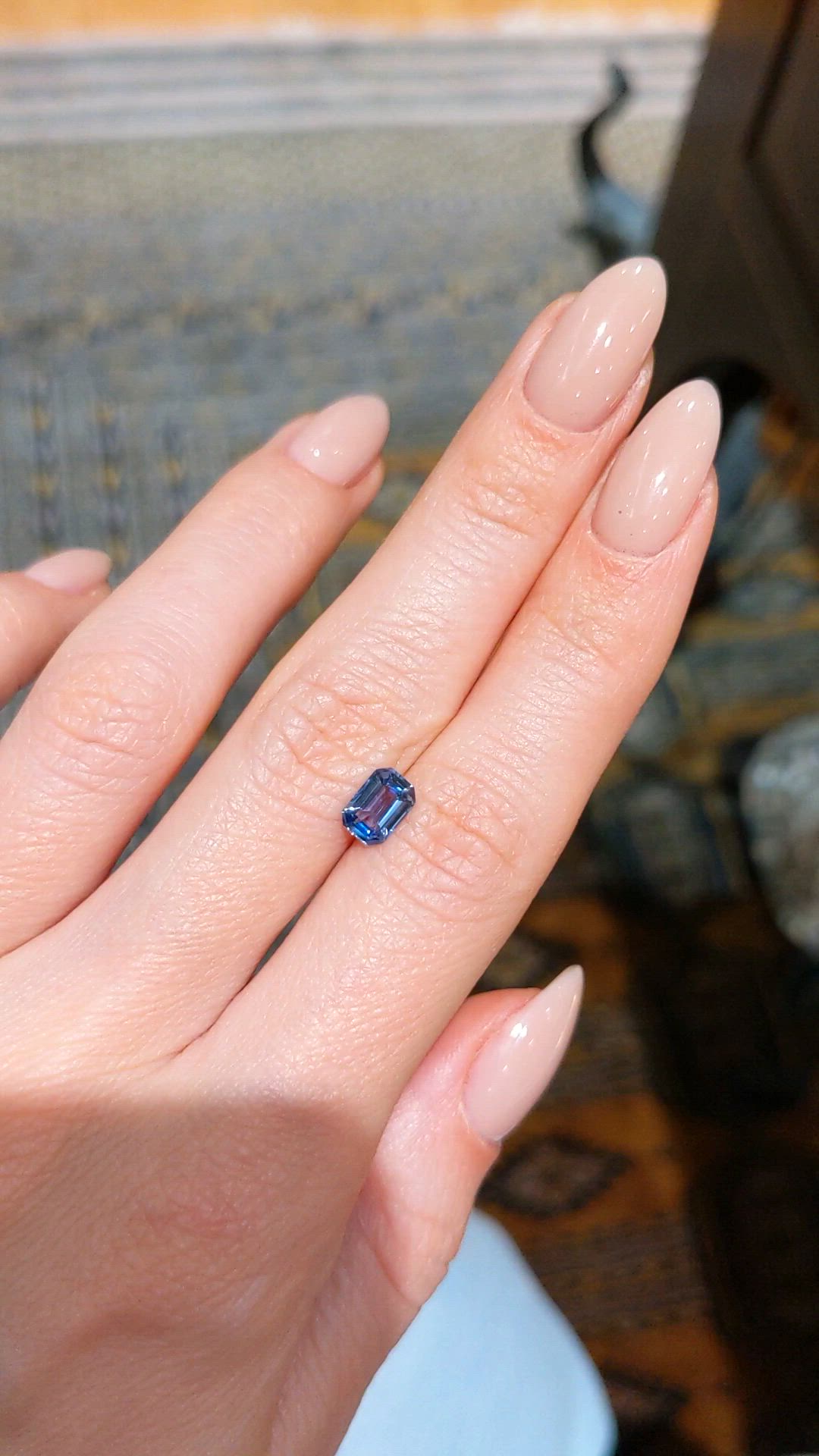 0.93 Ct. Blue Sapphire from Ceylon (Sri Lanka) Size Video