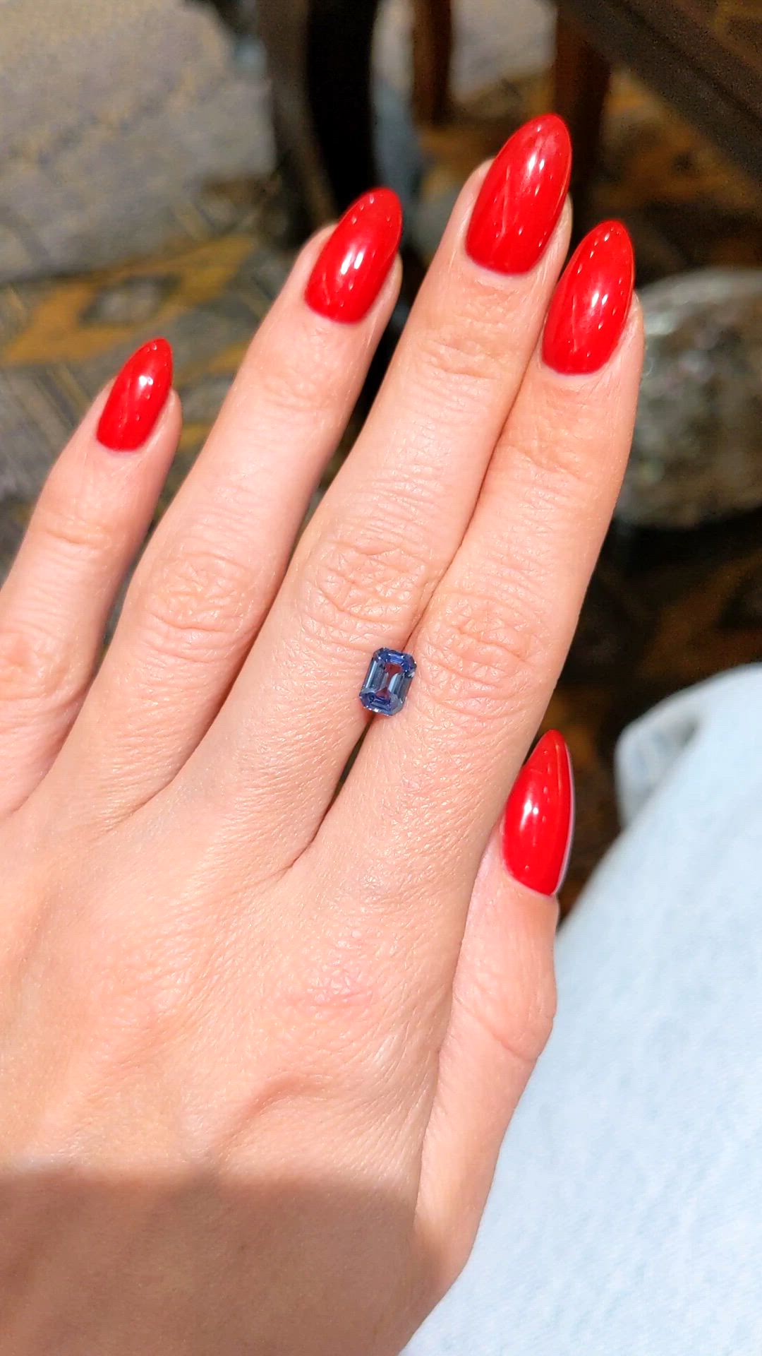 0.94 Ct. Blue Sapphire from Ceylon (Sri Lanka) Size Video