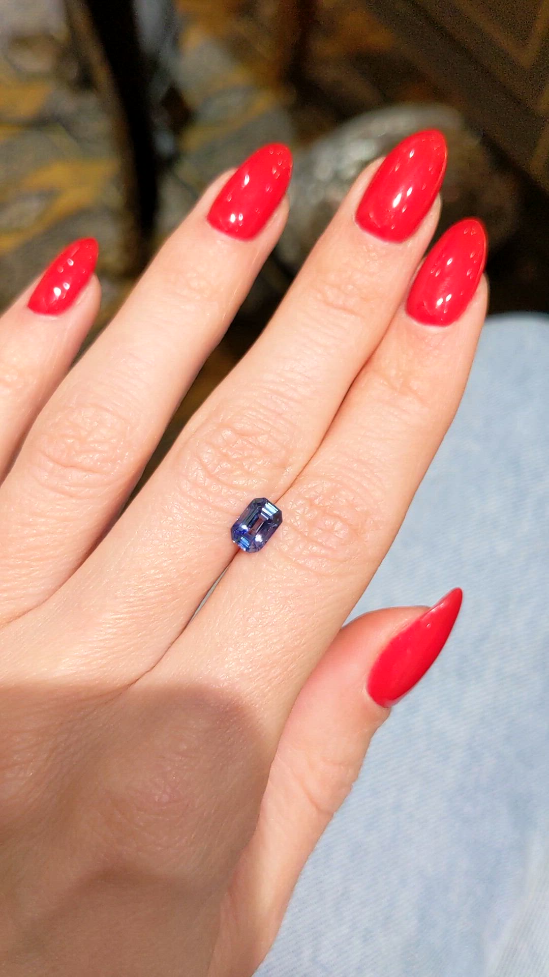 0.98 Ct. Blue Sapphire from Ceylon (Sri Lanka) Size Video
