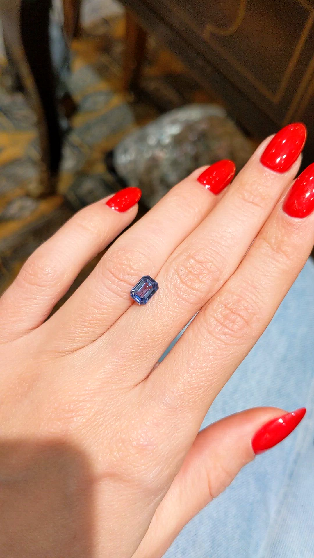 1.21 Ct. Blue Sapphire from Ceylon (Sri Lanka) Size Video