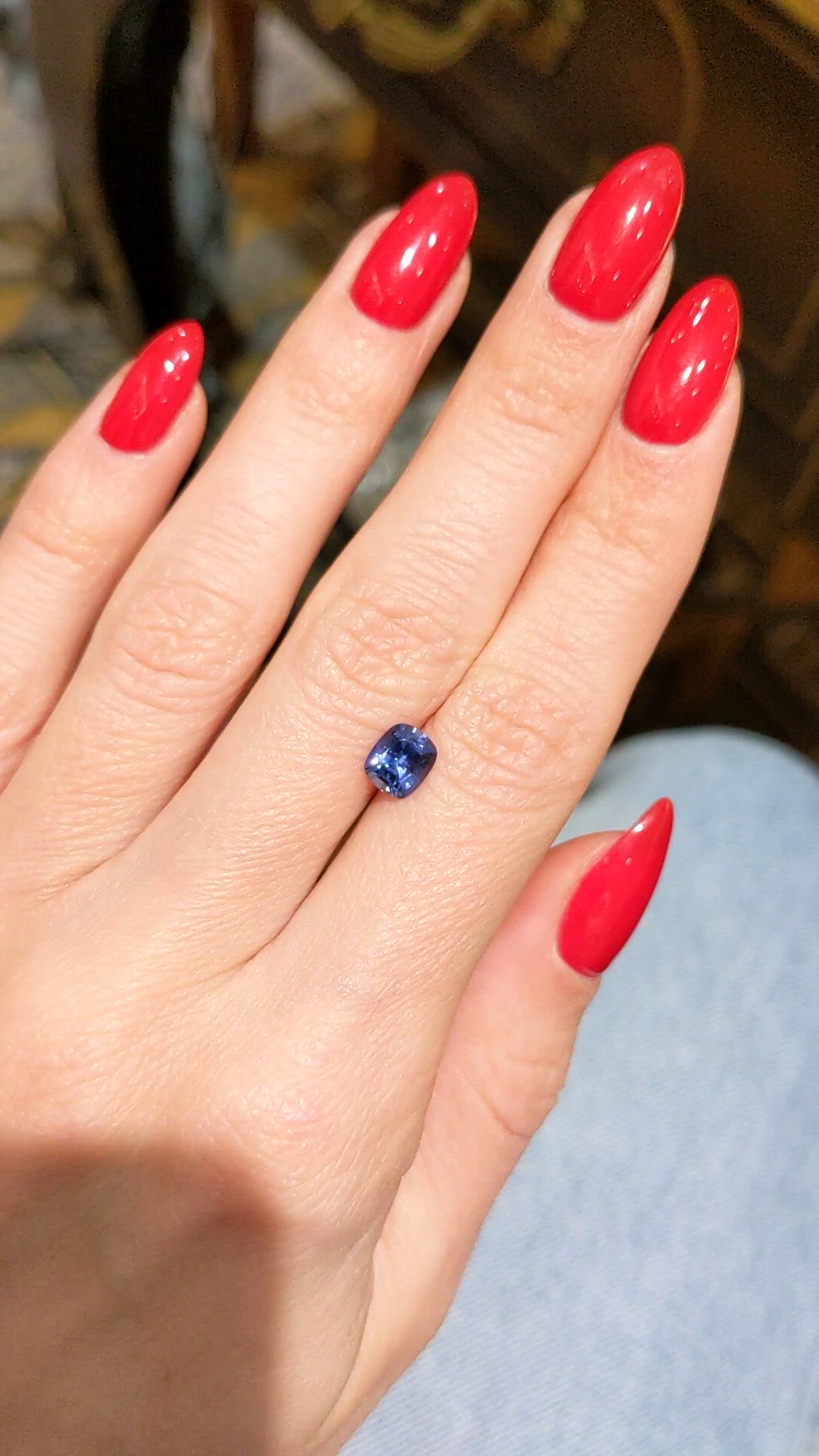 1.07 Ct. Blue Sapphire from Ceylon (Sri Lanka) Size Video