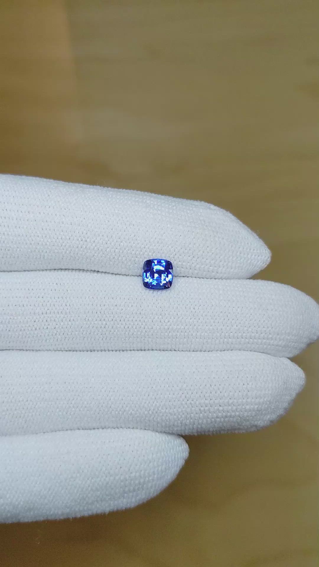 1.08 Ct. Blue Sapphire from Ceylon (Sri Lanka) Size Video