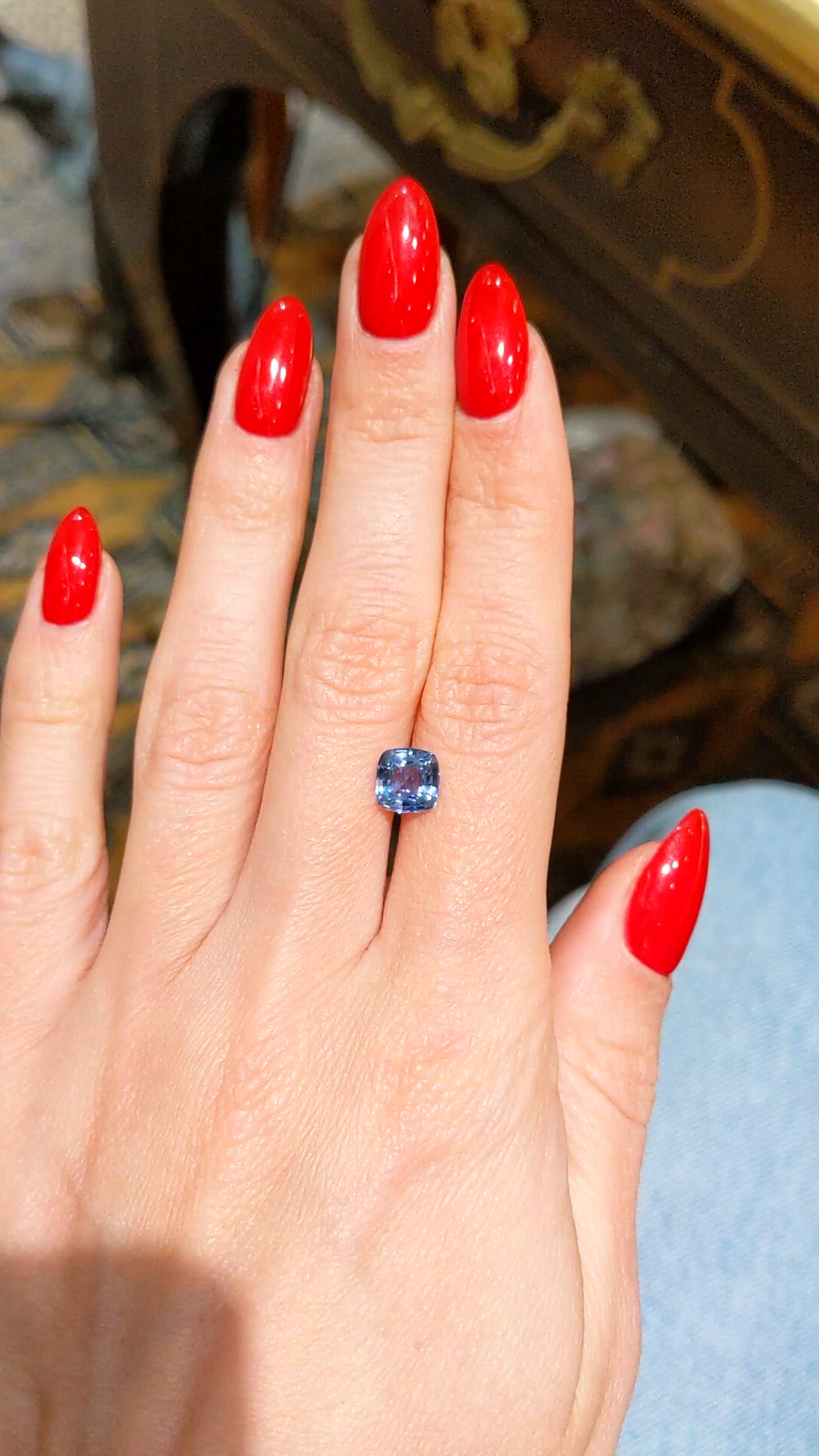 1.58 Ct. Blue Sapphire from Ceylon (Sri Lanka) Size Video