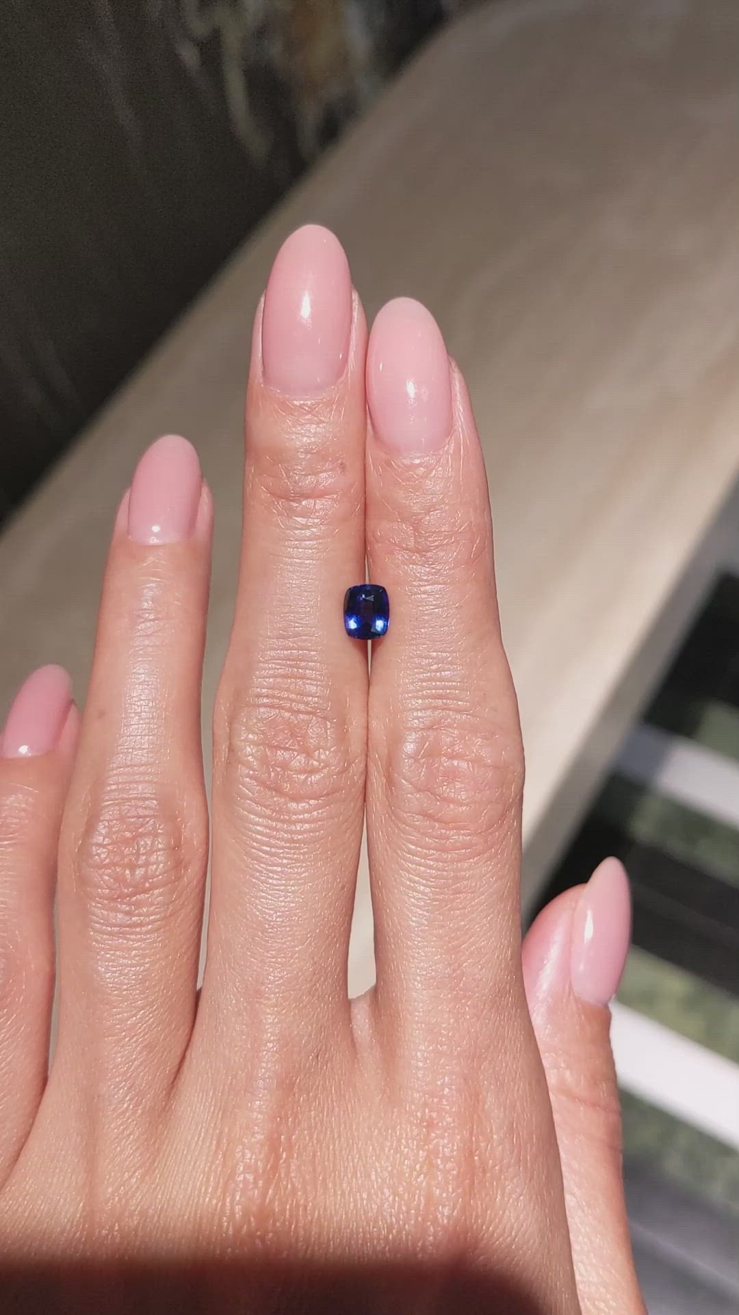 0.89 Ct. Blue Sapphire from Ceylon (Sri Lanka) Size Video
