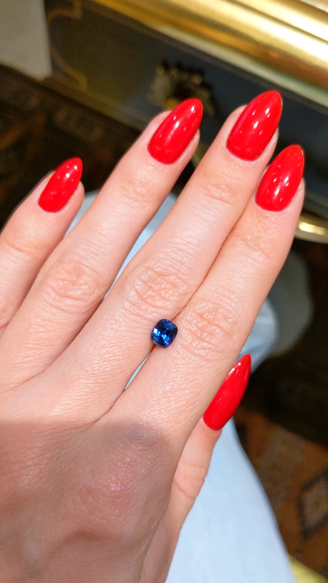 0.98 Ct. Blue Sapphire from Ceylon (Sri Lanka) Size Video