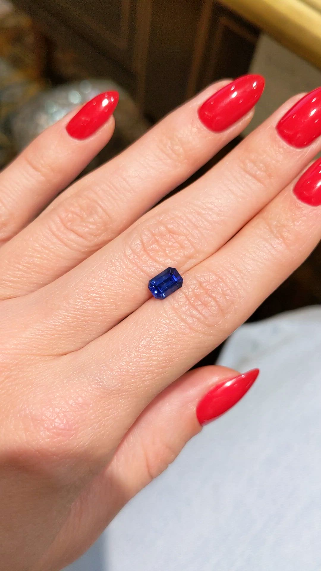 1.31 Ct. Blue Sapphire from Ceylon (Sri Lanka) Size Video