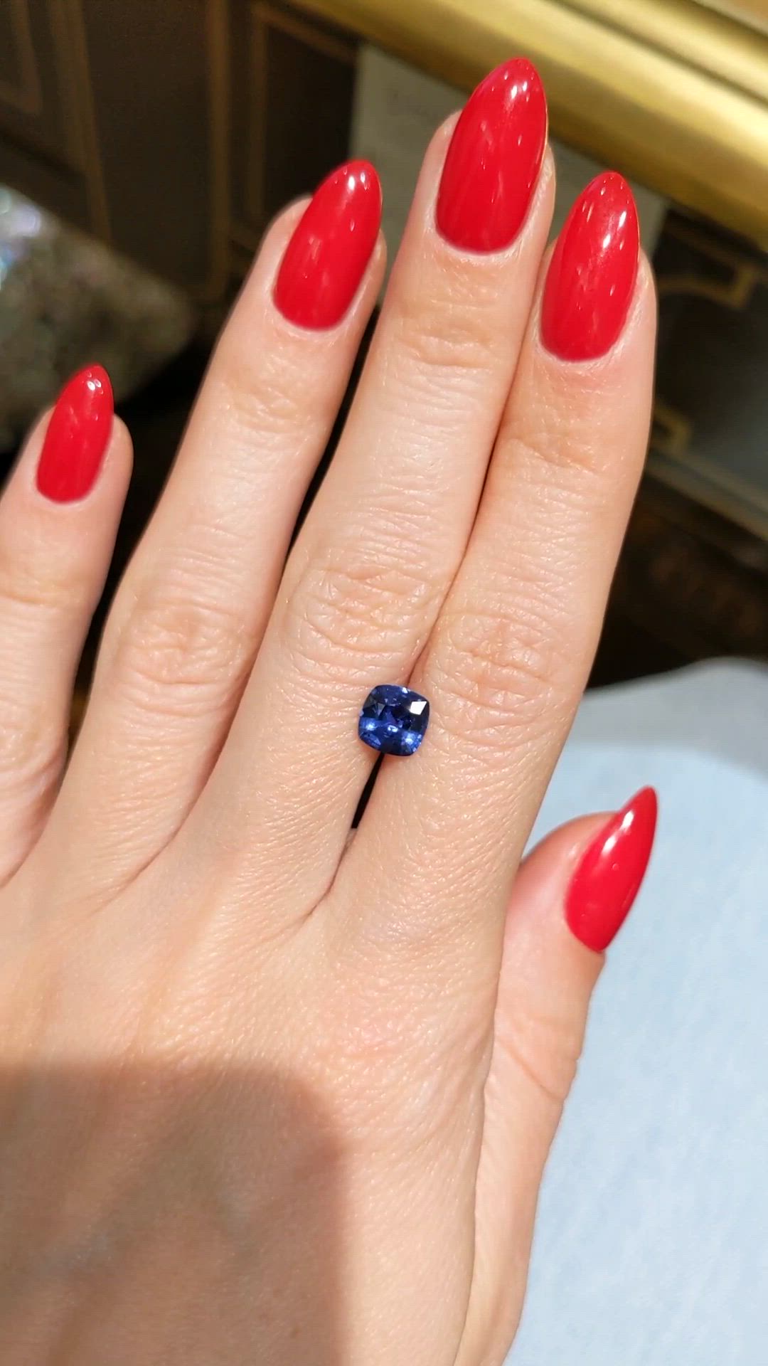 1.29 Ct. Blue Sapphire from Ceylon (Sri Lanka) Size Video