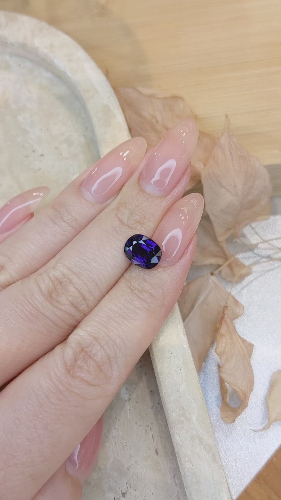 3.07 Ct. Blue Sapphire from Ceylon (Sri Lanka) Size Video