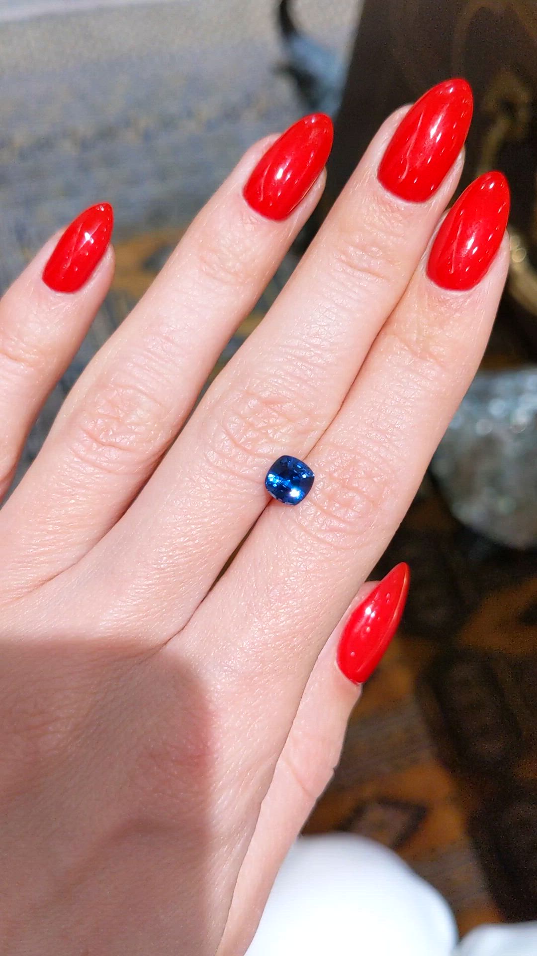 1.13 Ct. Blue Sapphire from Ceylon (Sri Lanka) Size Video