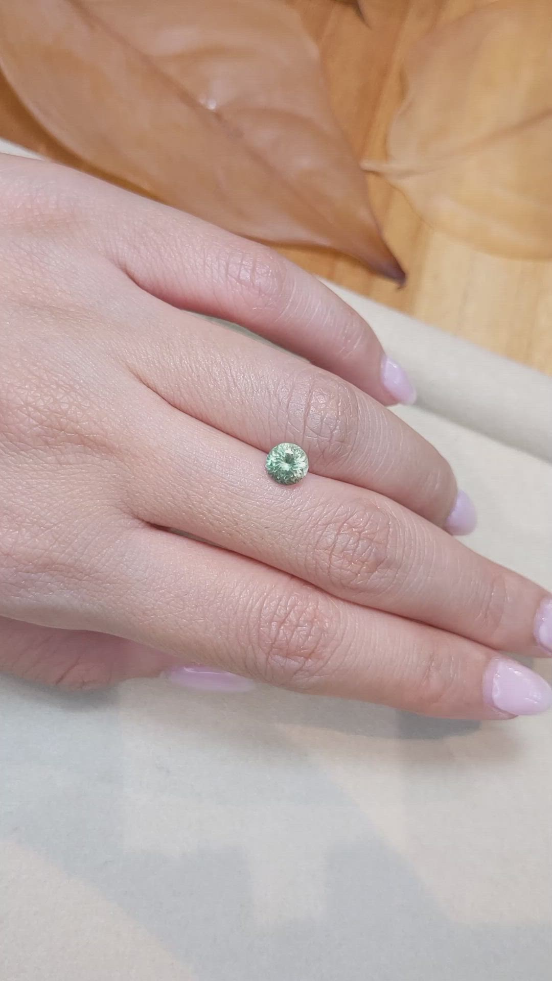 1.22 Ct. Green Sapphire from Montana Size Video