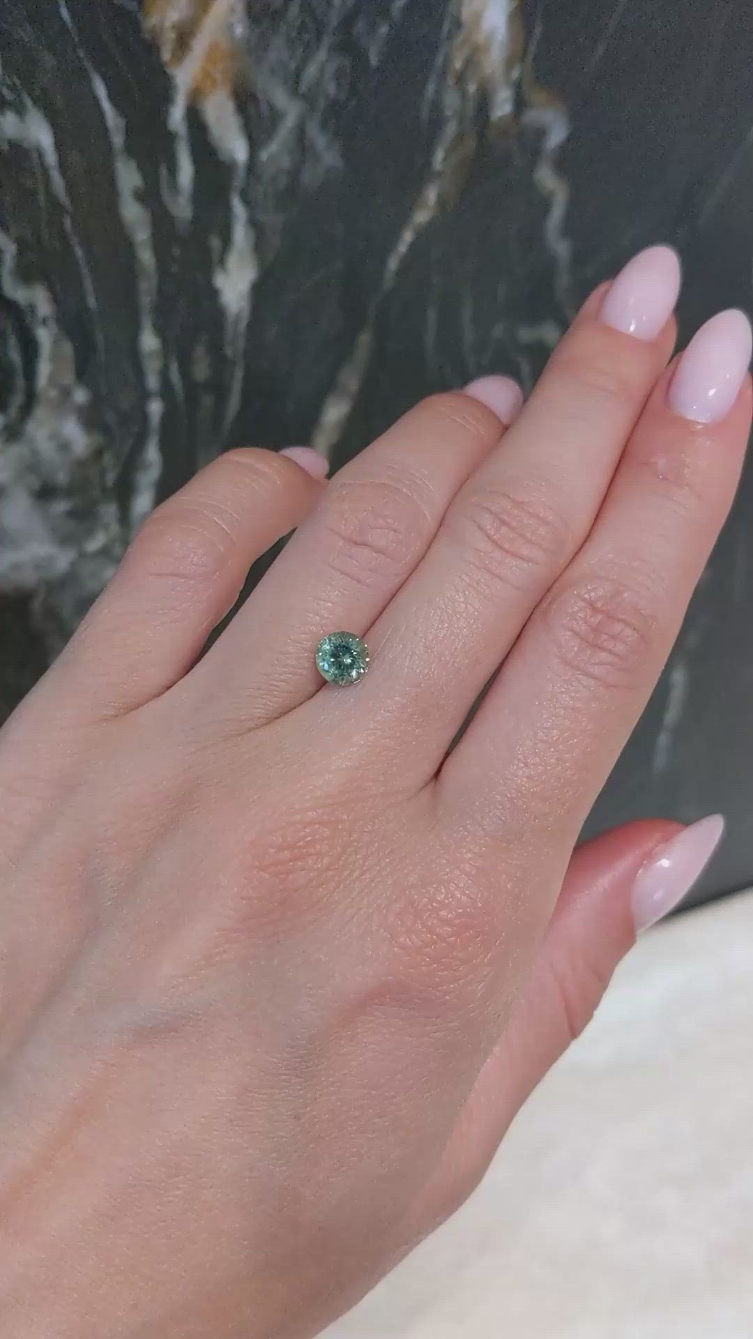 1.22 Ct. Green Sapphire from Montana Size Video