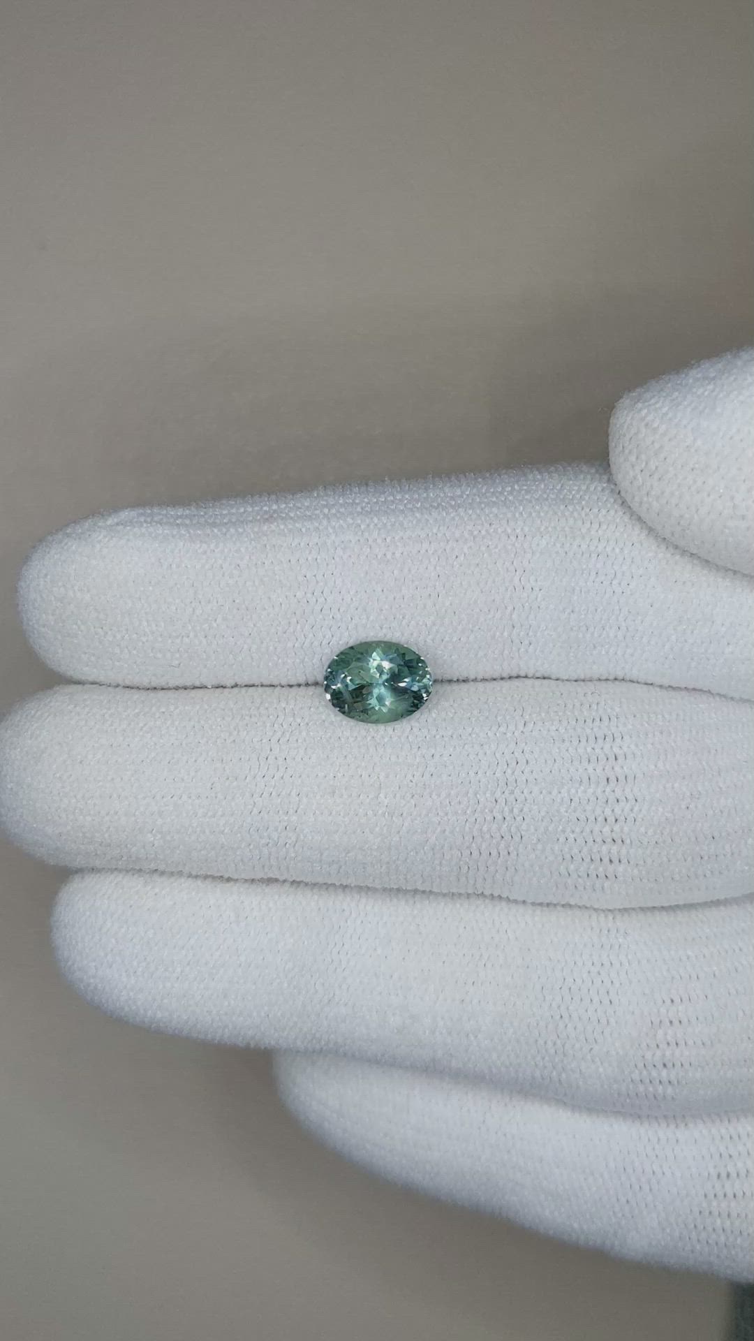 1.40 Ct. Bluish Green Sapphire from Montana Size Video