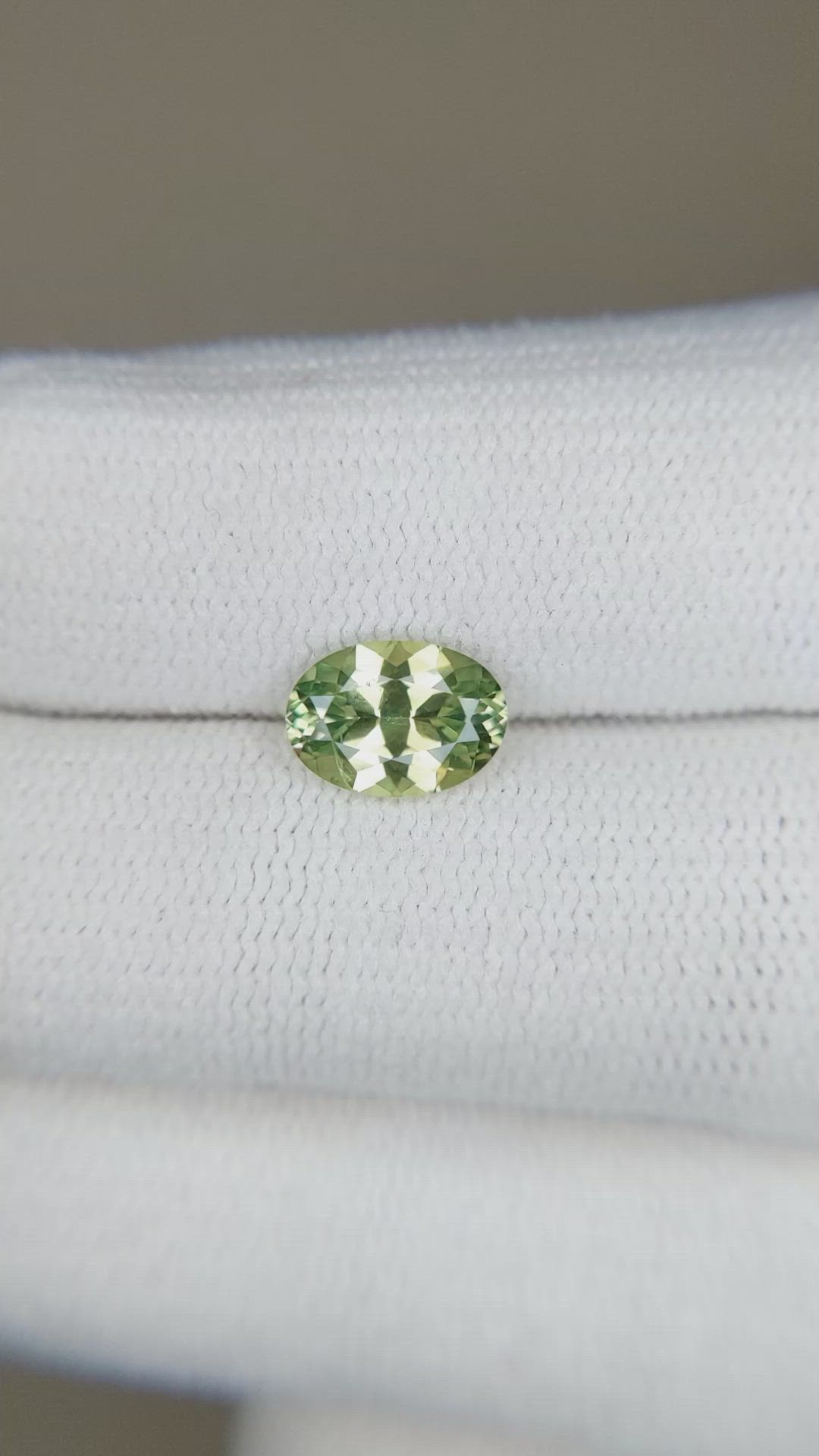 1.34 Ct. Yellowish Green Sapphire from Montana Size Video