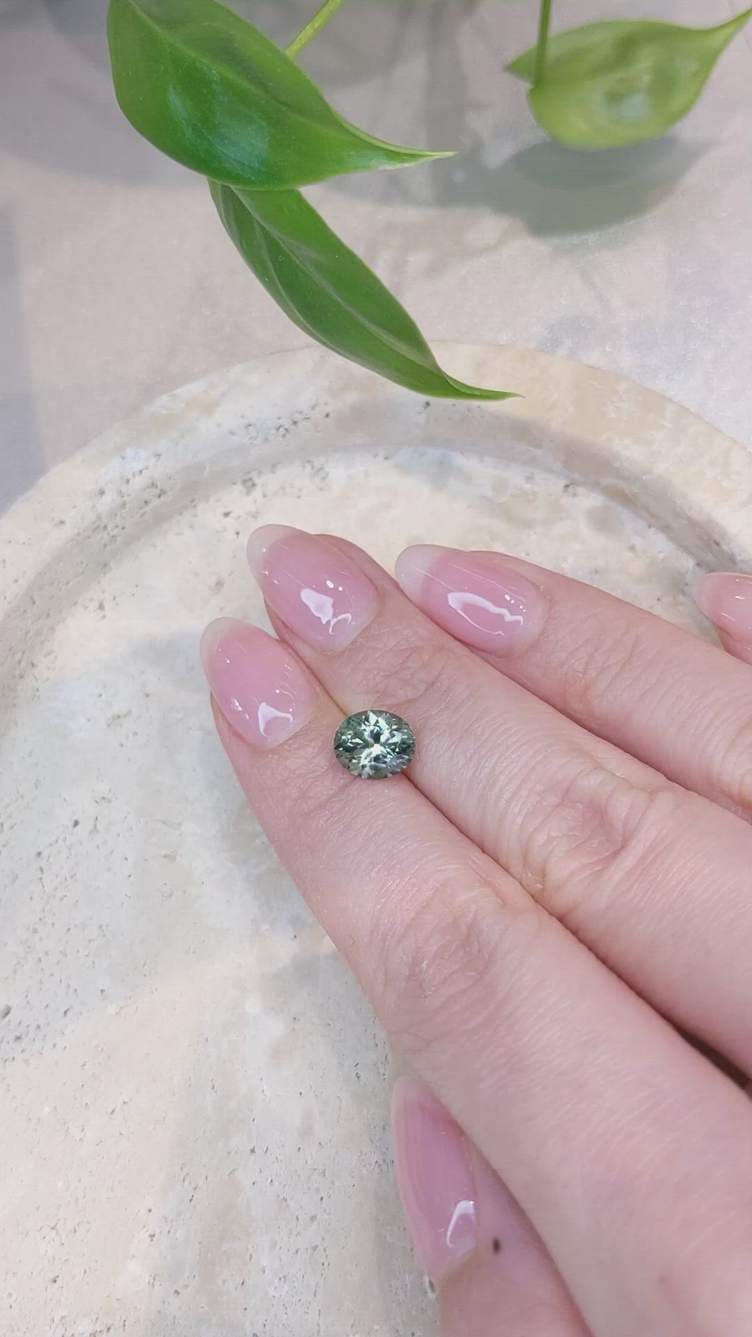 2.09 Ct. Green Sapphire from Montana Size Video