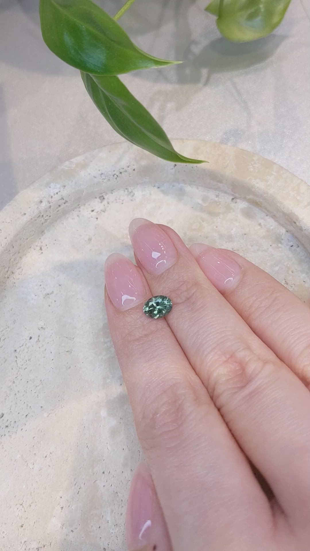 1.19 Ct. Green Sapphire from Montana Size Video