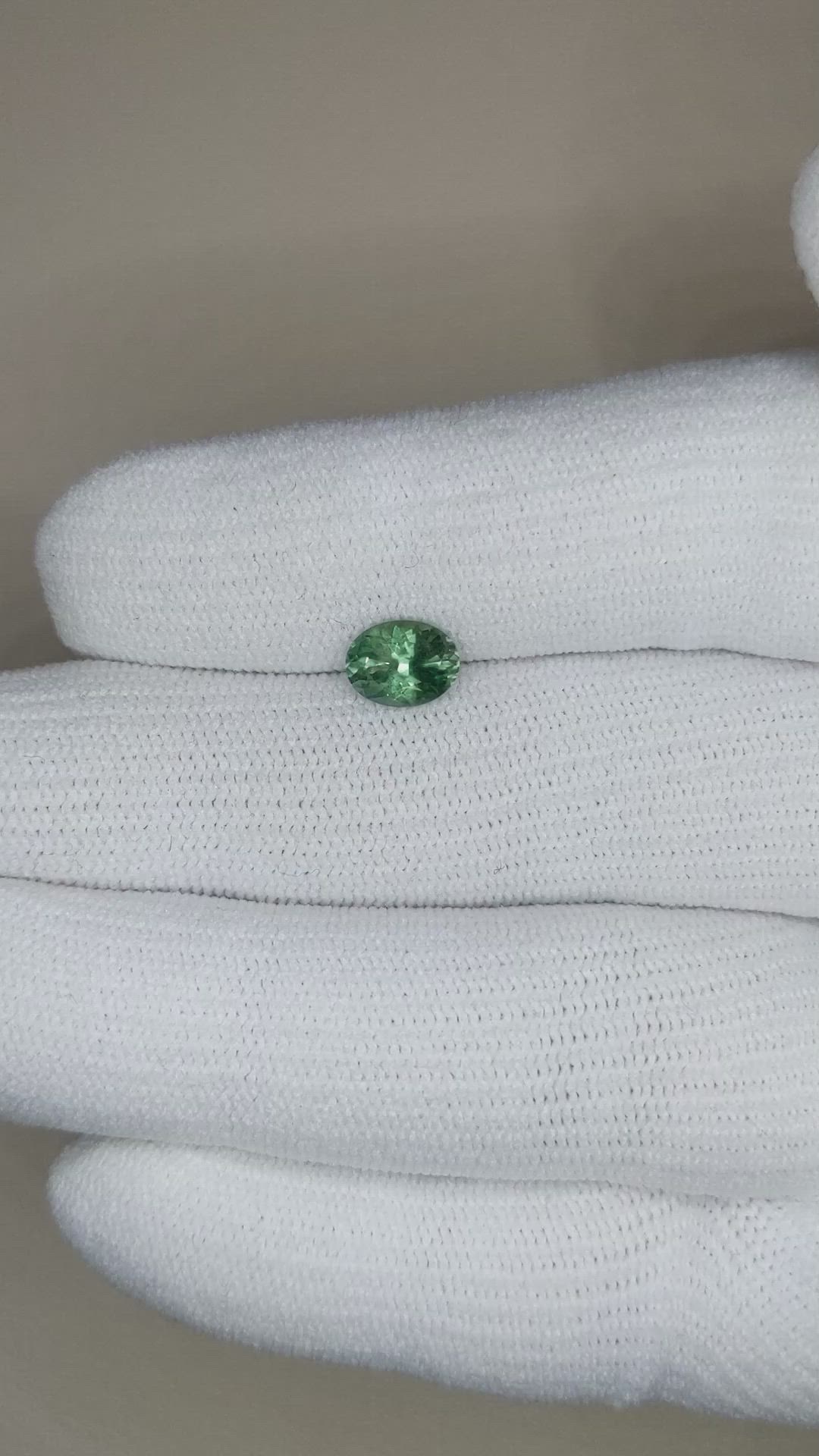 1.19 Ct. Green Sapphire from Montana Size Video