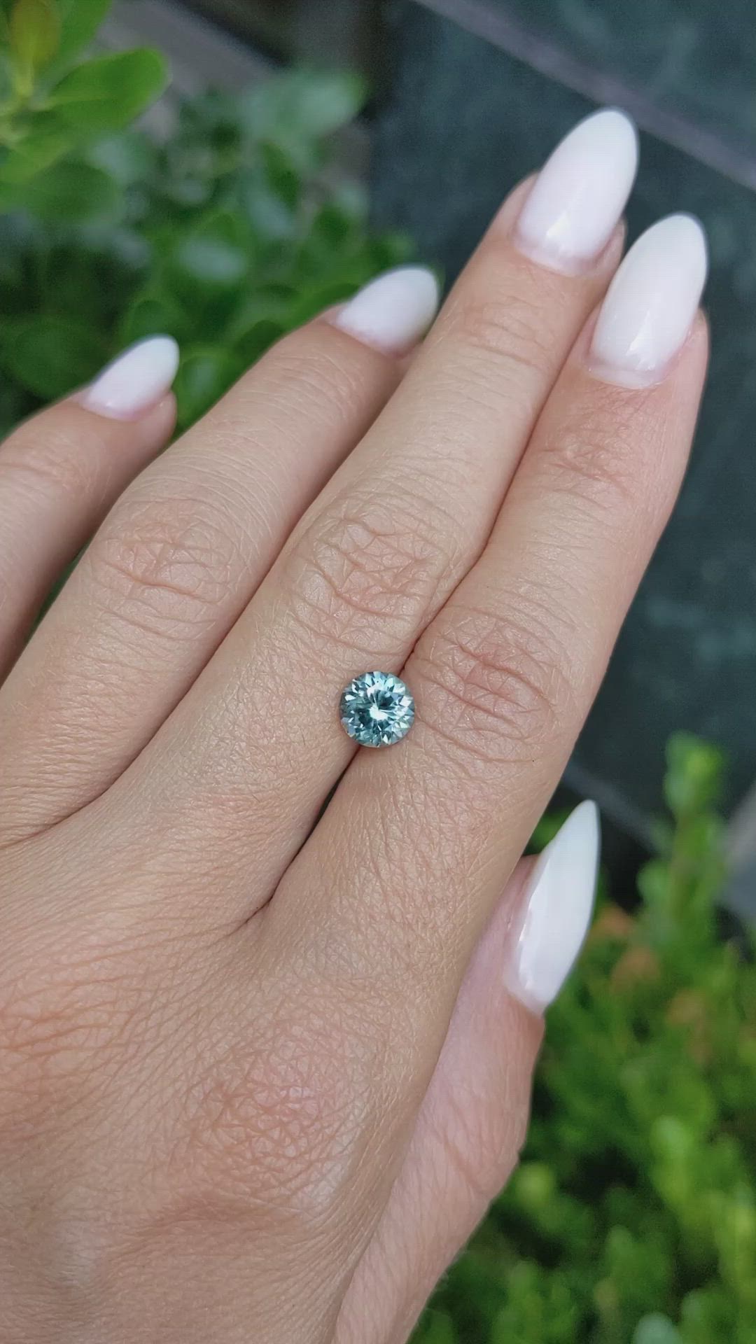 1.28 Ct. Bluish Green Sapphire from Montana Size Video