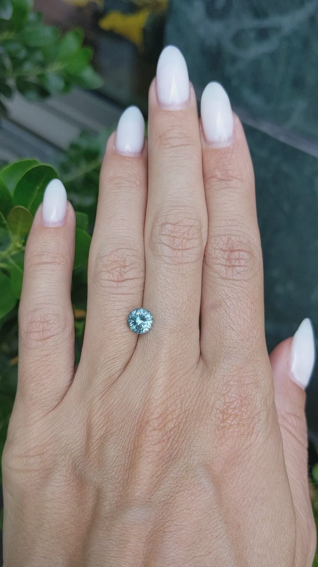 1.28 Ct. Bluish Green Sapphire from Montana Size Video