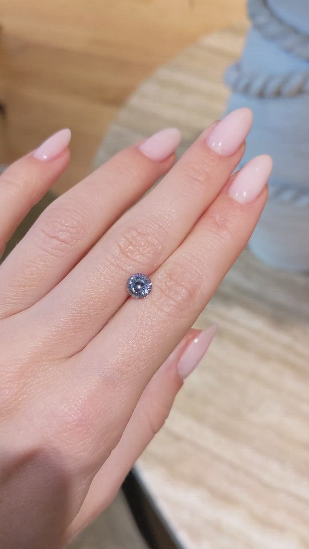 1.31 Ct. Greyish Blue Sapphire from Montana Size Video