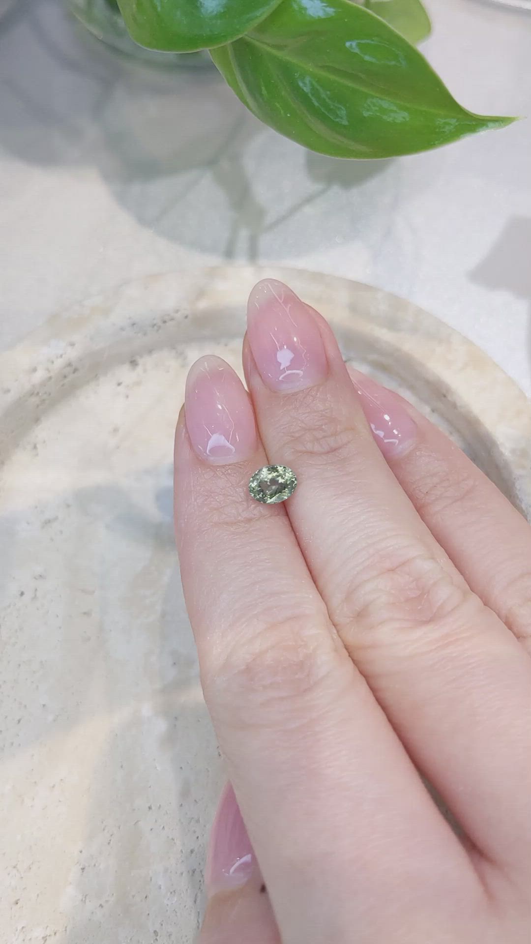0.96 Ct. Green Sapphire from Montana Size Video