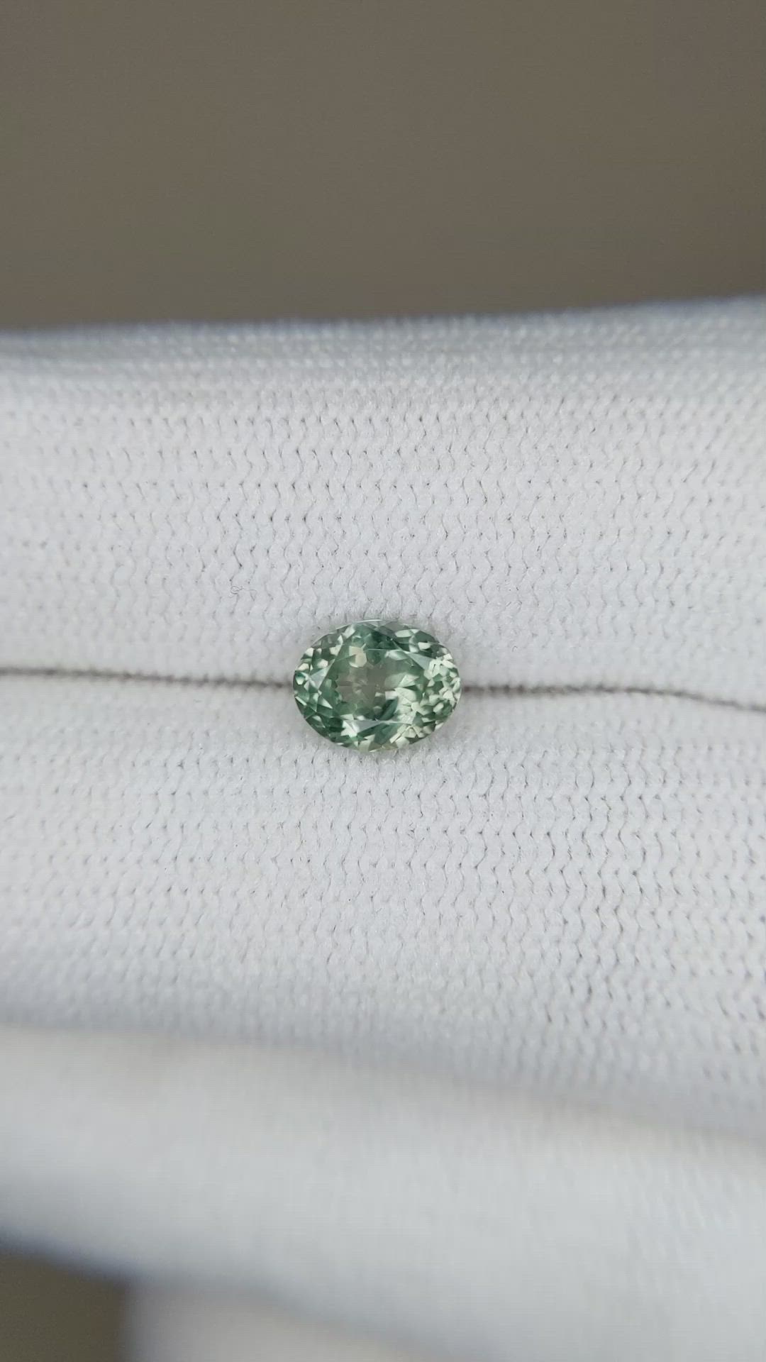 0.96 Ct. Green Sapphire from Montana Size Video