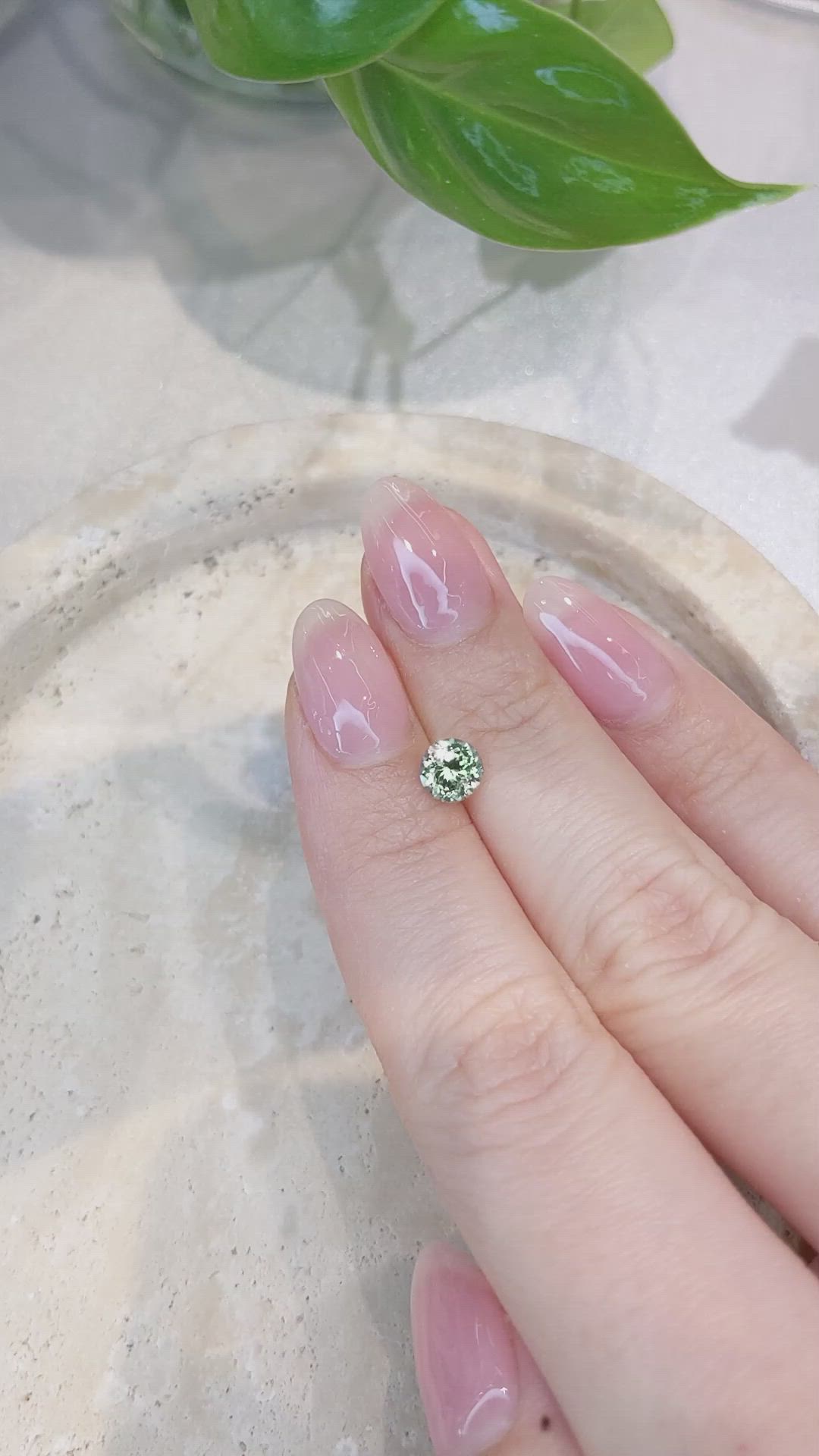0.97 Ct. Green Sapphire from Montana Size Video