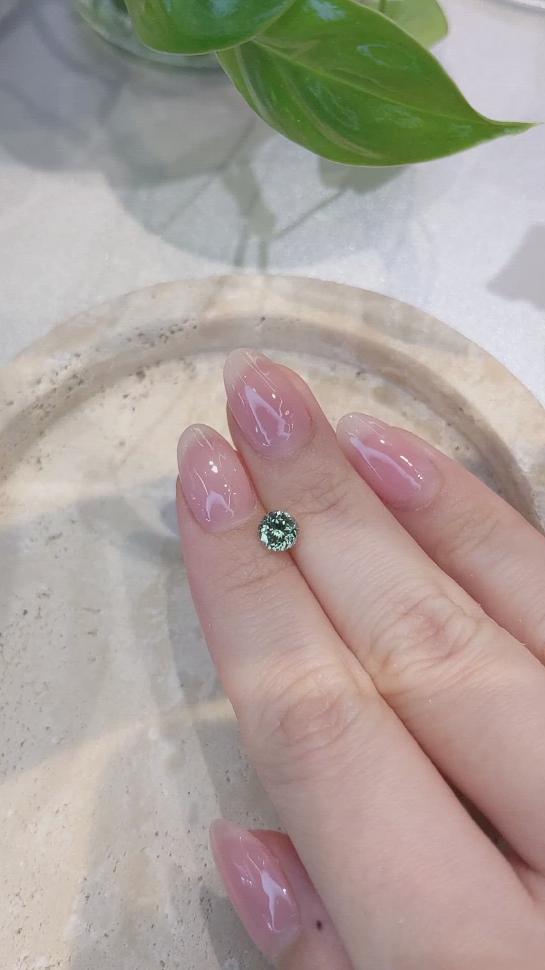 0.97 Ct. Green Sapphire from Montana Size Video