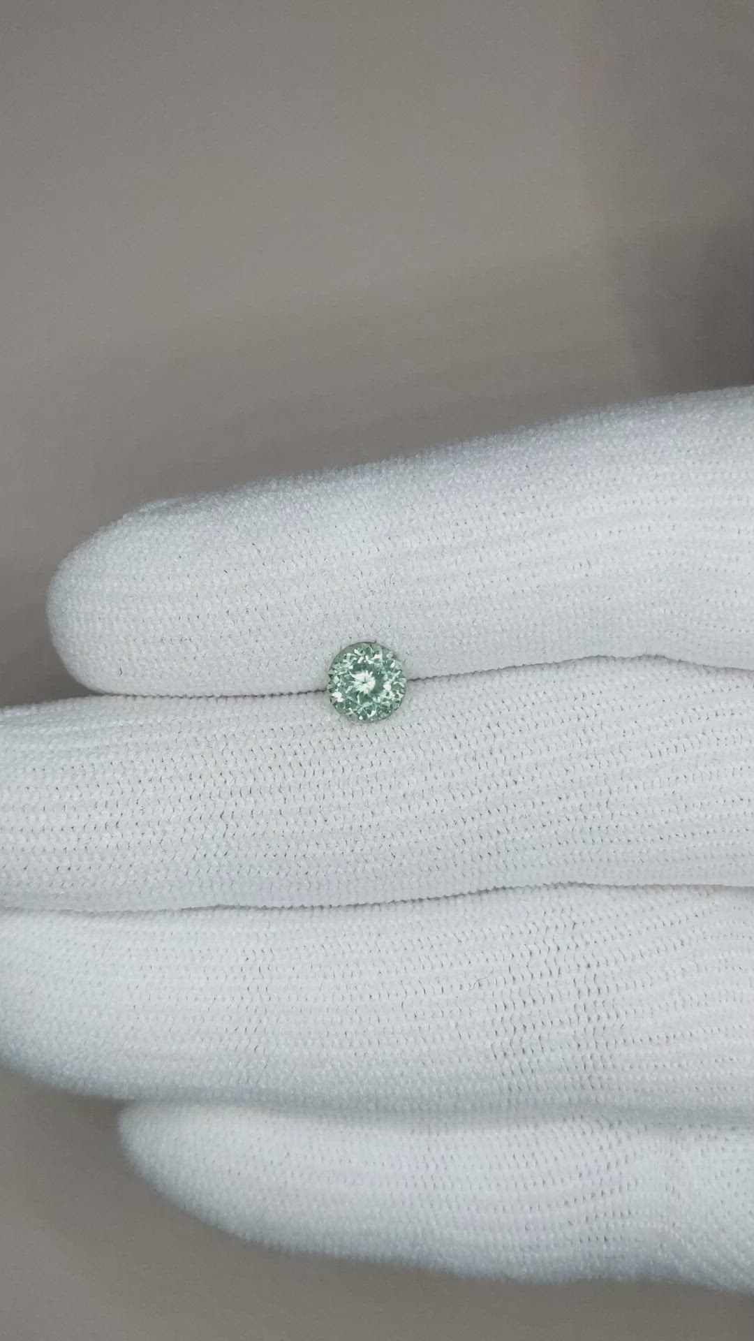 0.97 Ct. Green Sapphire from Montana Size Video
