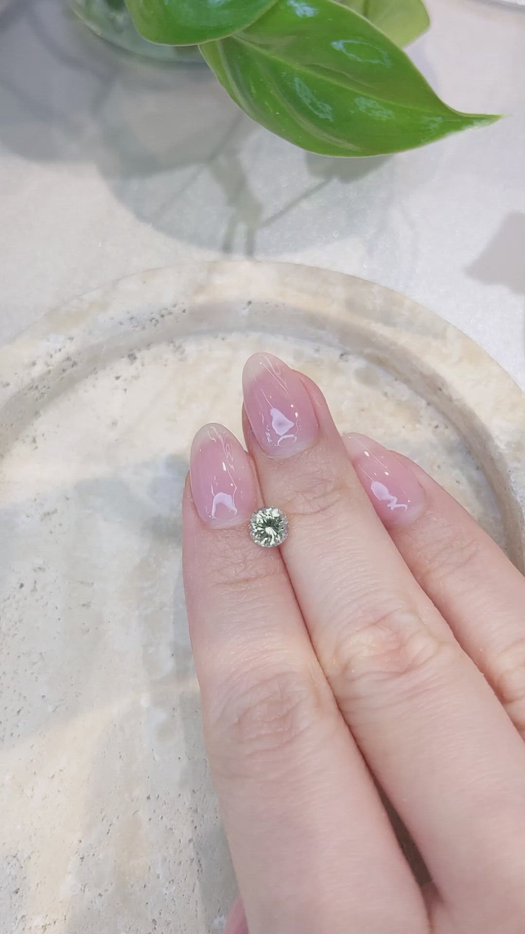 1.07 Ct. Green Sapphire from Montana Size Video