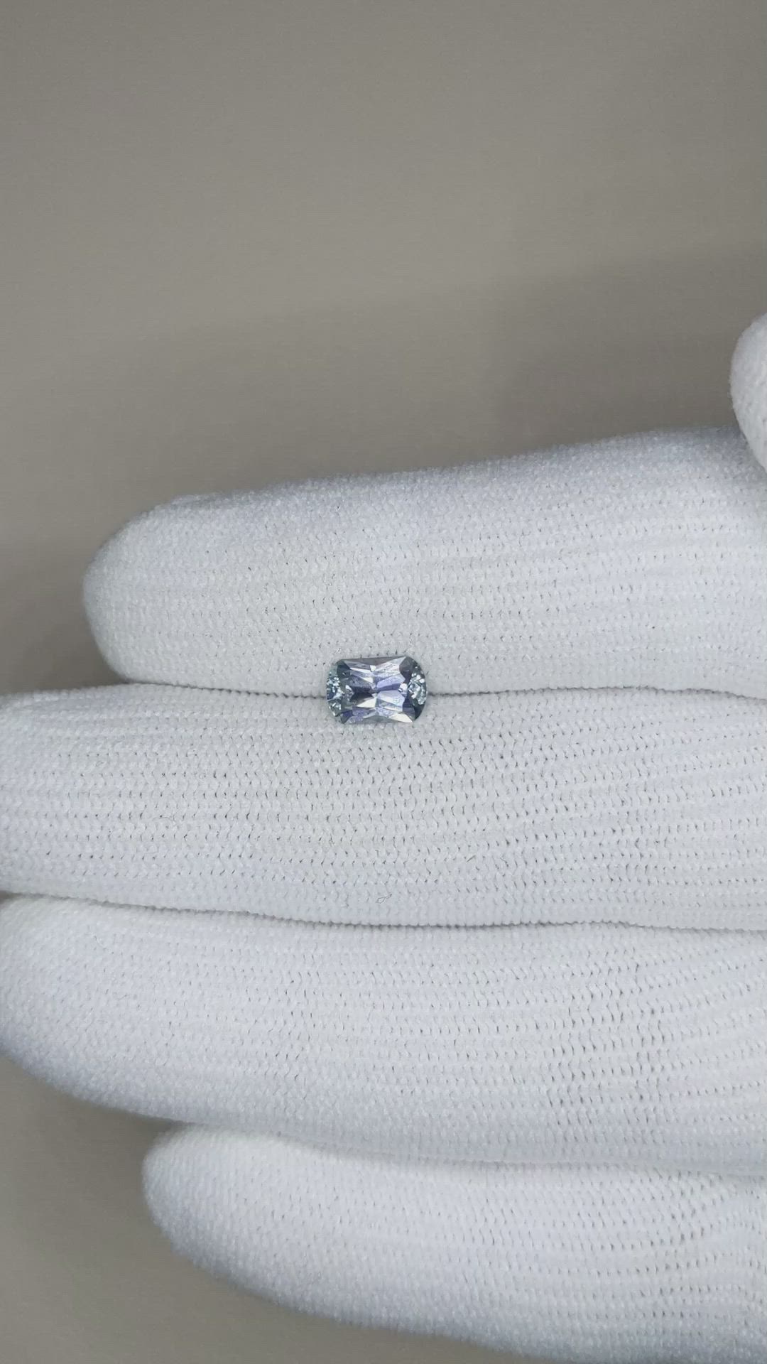 1.05 Ct. Greyish Blue Sapphire from Montana Size Video